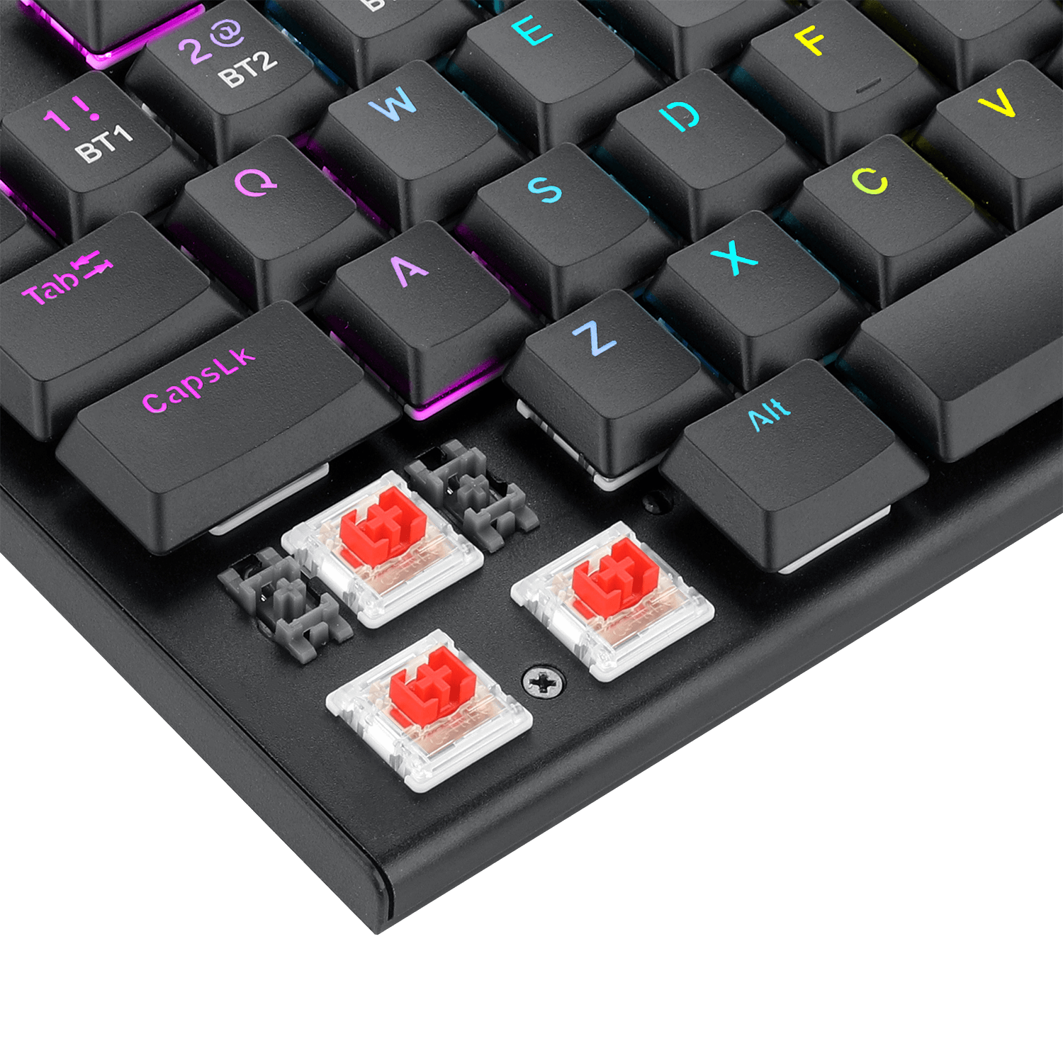 Papan Kekunci Mekanikal RGB Wayarles Redragon K618 Horus, Papan Kekunci Permainan Profil Rendah Ultra Nipis Tiga Mod Bluetooth/2.4Ghz/Berwayar dengan Sambungan Tanpa Kord Tanpa Sela