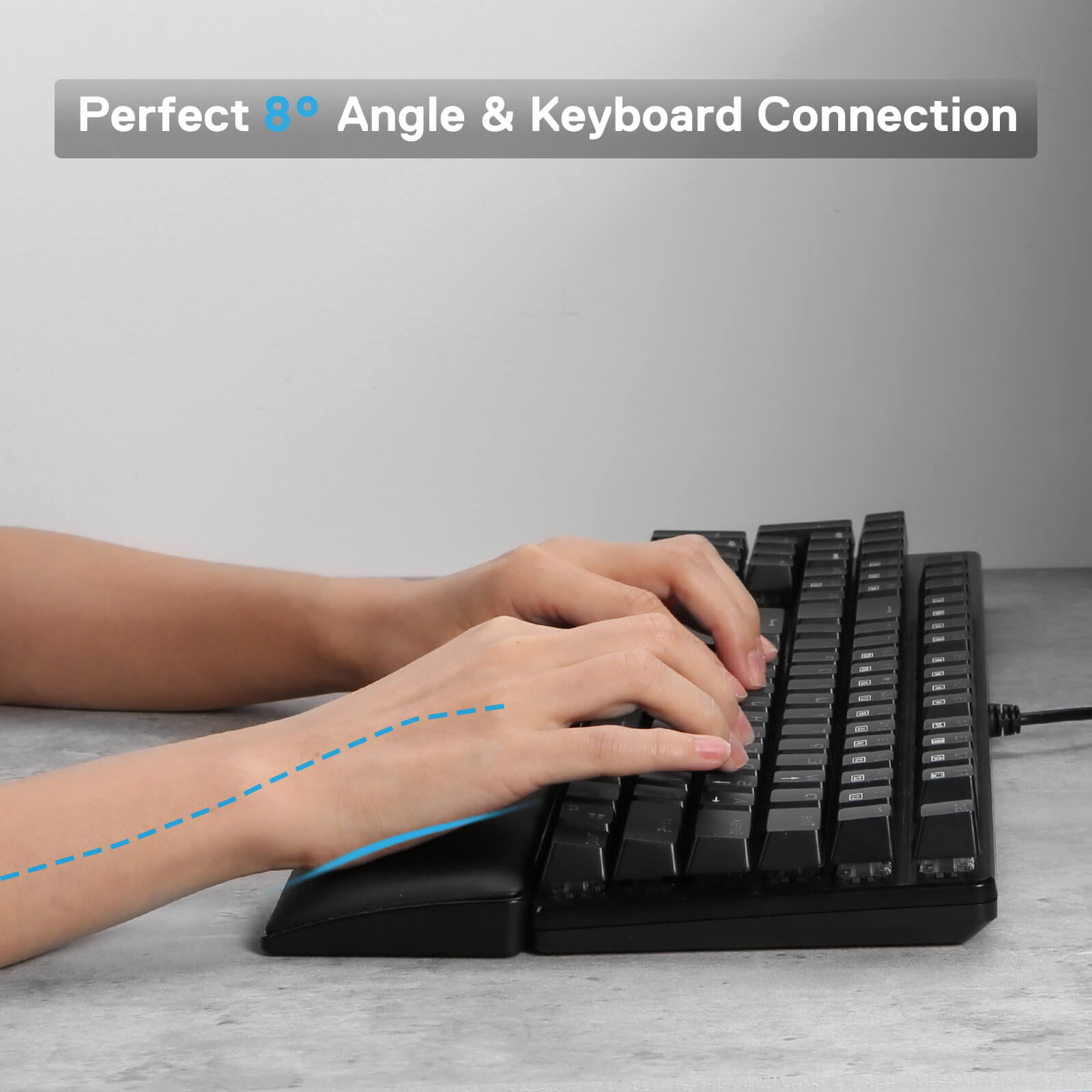 Pad Rehat Pergelangan Tangan Papan Kekunci Komputer Redragon, Sokongan Pergelangan Tangan Buih Memori Lembut Ergonomik dengan Tapak Getah Anti-Gelincir