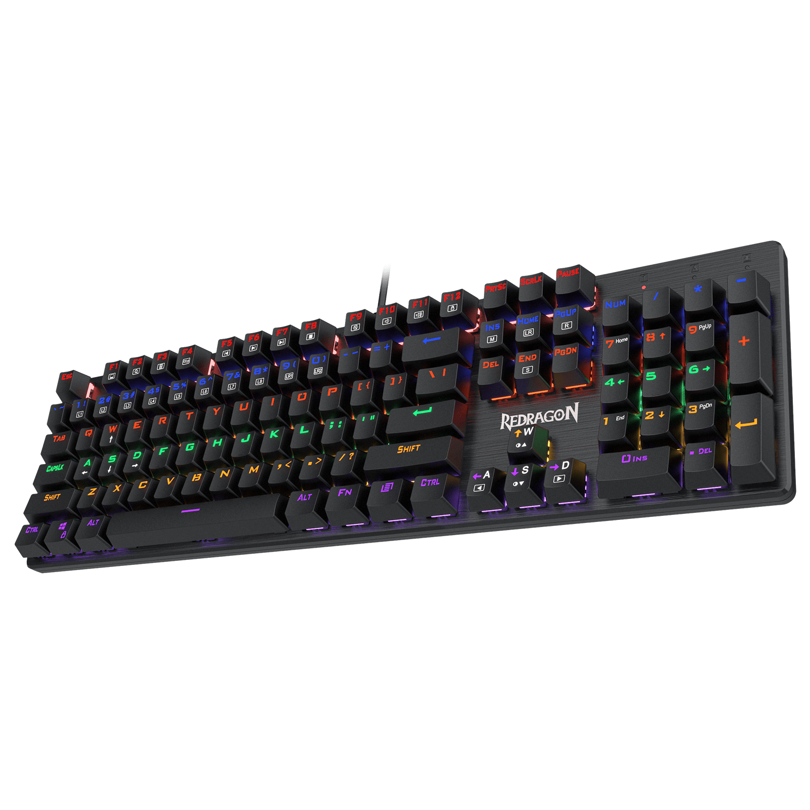 Papan Kekunci Permainan Redragon K608 Valheim Rainbow, Papan Kekunci Mekanikal NKRO 104 Kekunci