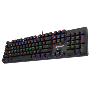Papan Kekunci Permainan Redragon K608 Valheim Rainbow, Papan Kekunci Mekanikal NKRO 104 Kekunci
