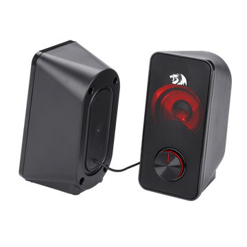 Redragon GS500 Stentor Pembesar Suara Permainan PC, Pembesar Suara Komputer Desktop Stereo 2.0 Saluran dengan Lampu Latar Merah