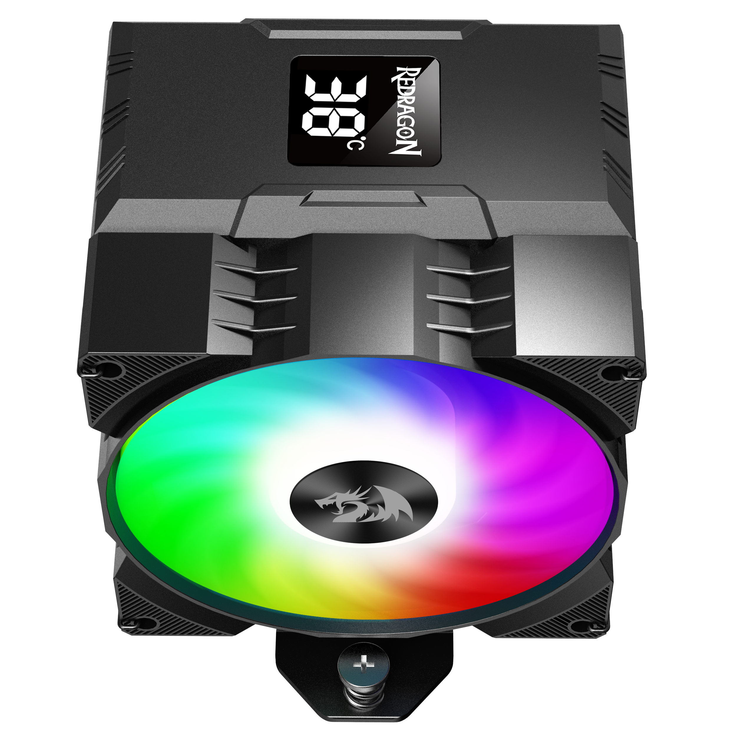Penyejuk CPU REDRAGON CC-1014 Dengan Paparan Suhu Kipas RGB 9cm 4 Pipa Haba
