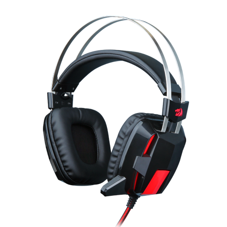 Redragon H201 Fon Kepala Permainan Stereo untuk PS4, Xbox One, PC dan Telefon Pintar, Fon Kepala Permainan Redaman Bunyi Atas Telinga dengan Mikrofon, Keliling Bass, 3.5mm Universal
