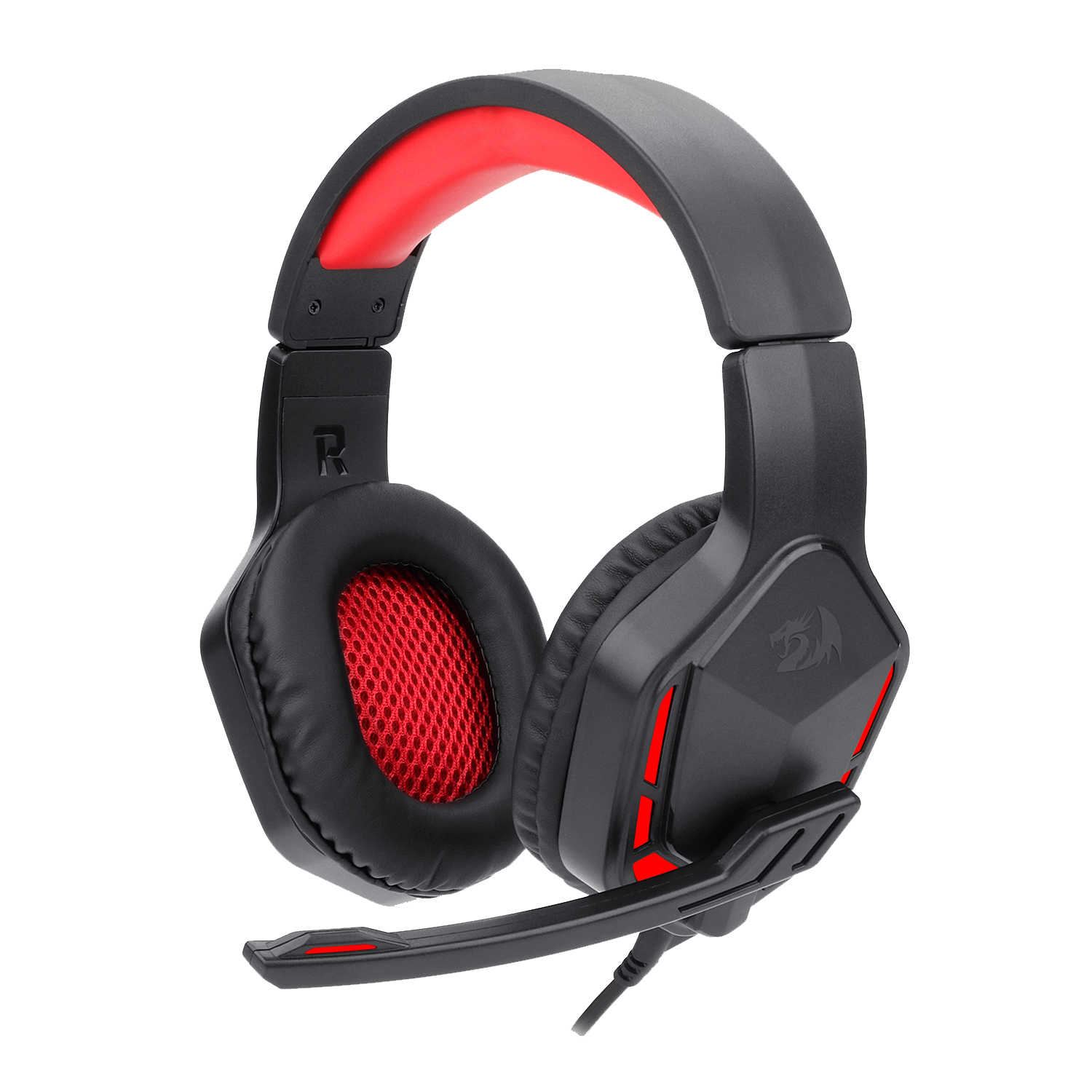 Redragon H220 THEMIS Alat Dengar Permainan Berwayar, Bunyi Sekeliling Stereo, Fon Kepala Atas Telinga Pembatalan Bunyi dengan Mikrofon, Kawalan Kelantangan, Lampu LED Merah, Serasi dengan PC, PS4/3, Xbox One dan Nintendo Switch