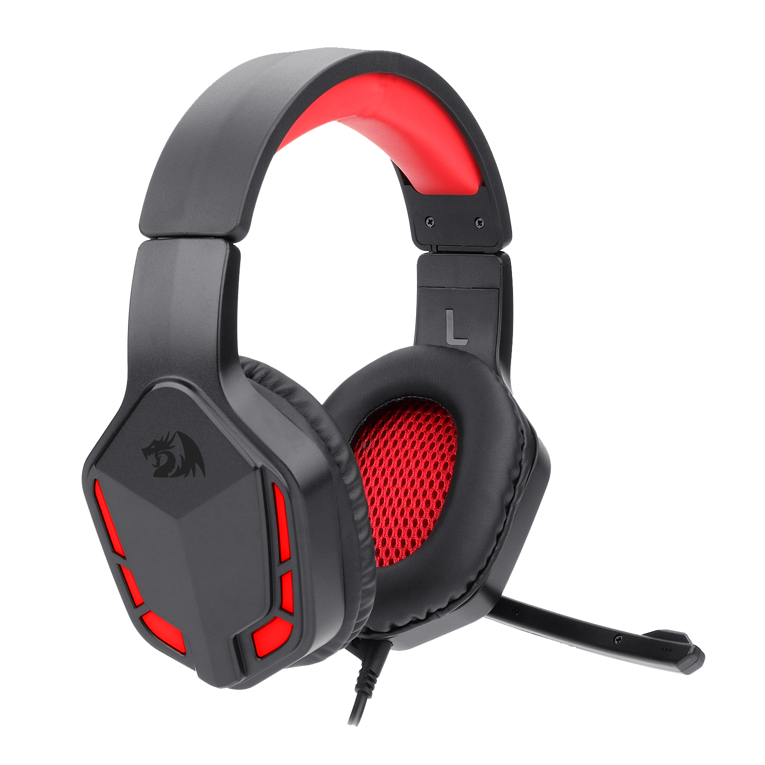 Redragon H220 THEMIS Alat Dengar Permainan Berwayar, Bunyi Sekeliling Stereo, Fon Kepala Atas Telinga Pembatalan Bunyi dengan Mikrofon, Kawalan Kelantangan, Lampu LED Merah, Serasi dengan PC, PS4/3, Xbox One dan Nintendo Switch