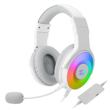 Set Kepala Permainan Berwayar Redragon H350 Pandora RGB, Lampu Latar RGB Dinamik - Bunyi Keliling Stereo - Pemacu 50MM - Mikrofon Boleh Tanggal, Fon Kepala Atas Telinga Berfungsi untuk PC/PS4/XBOX One/NS
