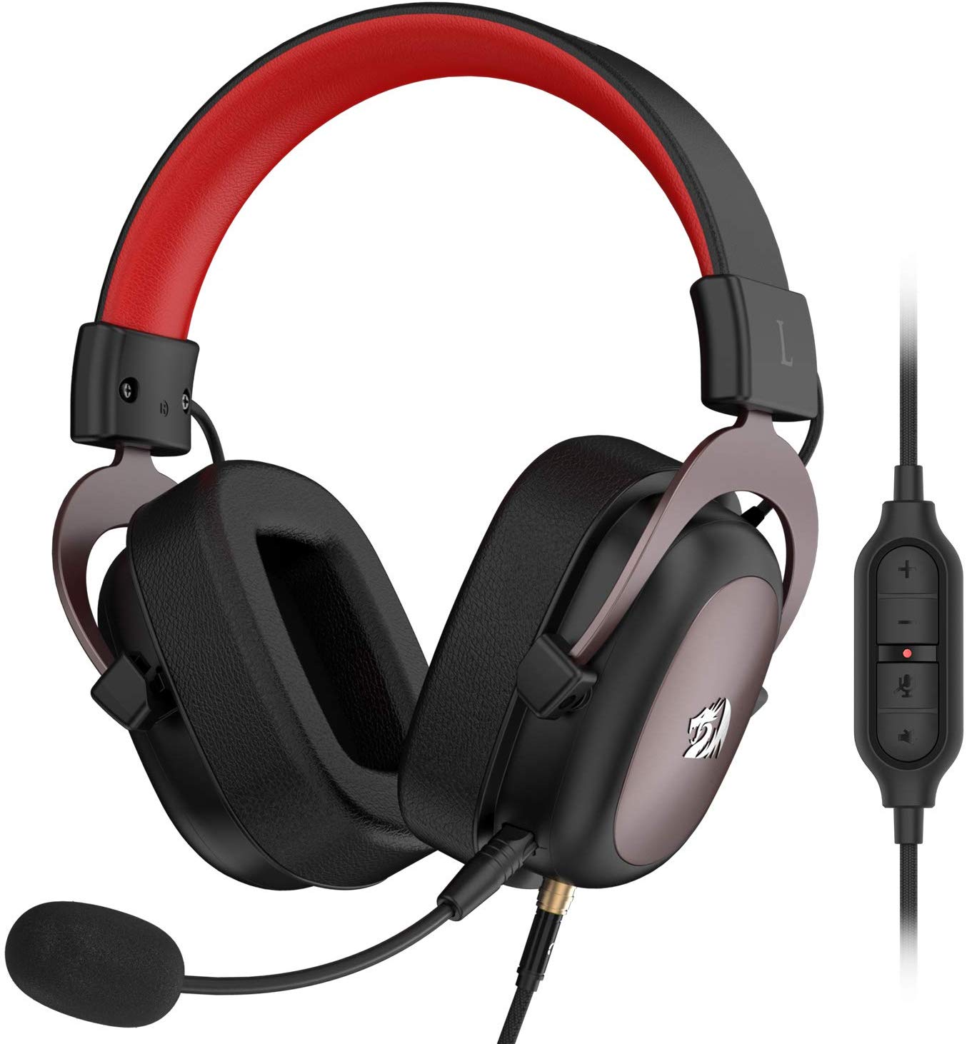 Redragon H510 Zeus Gaming Headphone Berkabel - Bunyi Surround 7.1 Maya - Kusyen Telinga Buih Memori - Pemacu 53MM - Mikrofon Boleh Tanggal - Headset Berbilang Platform - untuk PC / PS4 & Xbox One, Nintendo Switch
