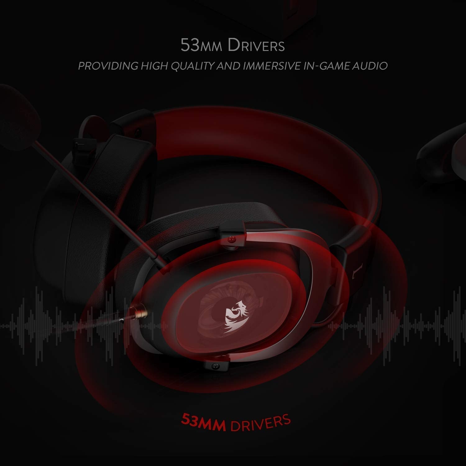 Redragon H510 Zeus Gaming Headphone Berkabel - Bunyi Surround 7.1 Maya - Kusyen Telinga Buih Memori - Pemacu 53MM - Mikrofon Boleh Tanggal - Headset Berbilang Platform - untuk PC / PS4 & Xbox One, Nintendo Switch