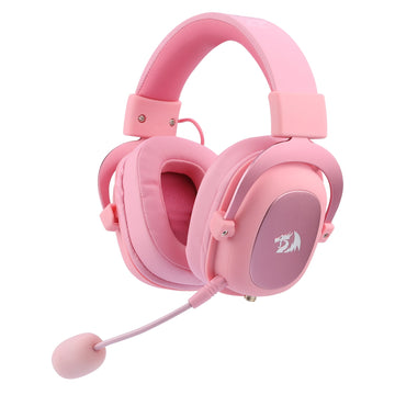 Redragon H510 Pink Zeus Set Kepala Permainan Berwayar, Bunyi Sekeliling 7.1, Mikrofon Boleh Tanggal