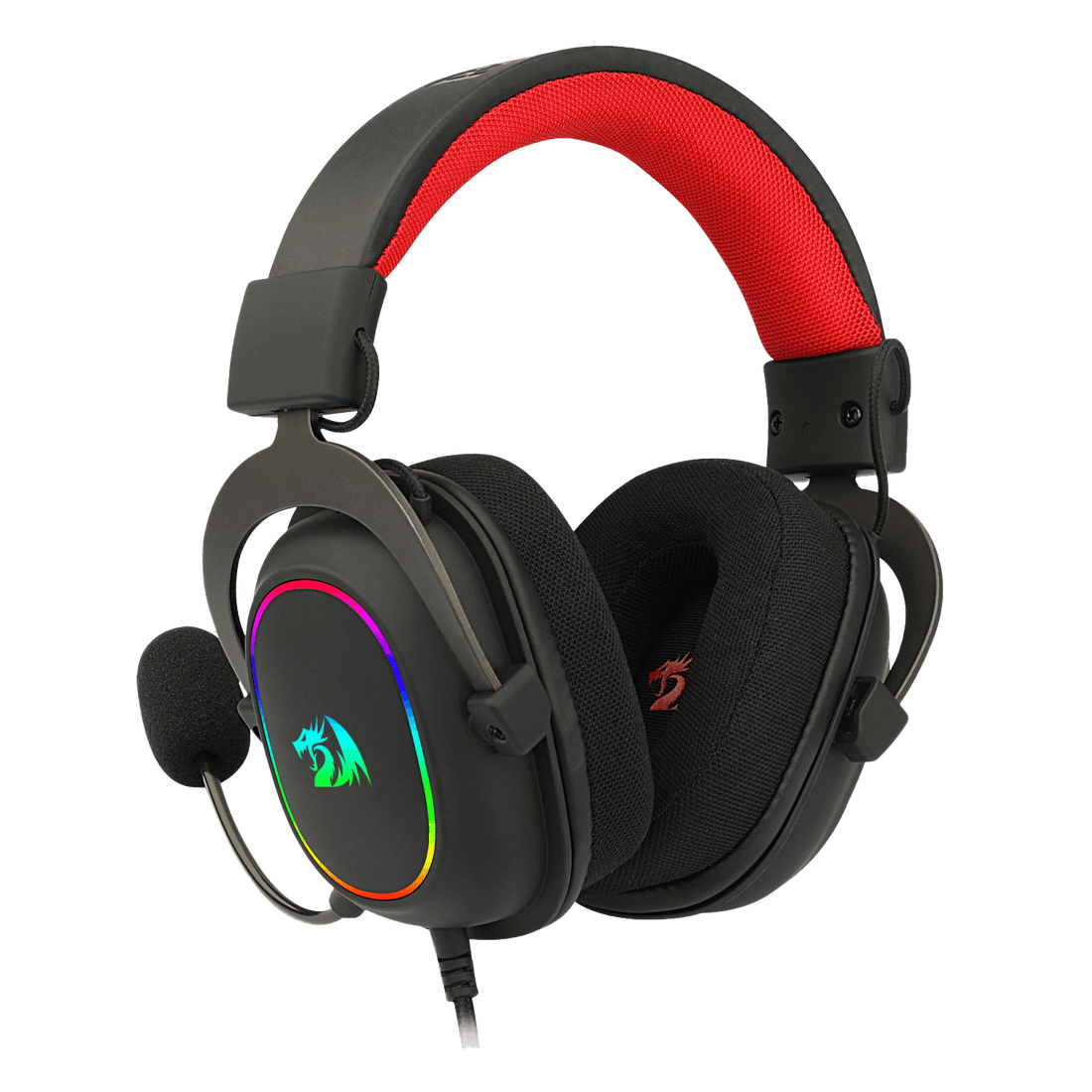 Redragon H510 Zeus-X RGB Fon Kepala Gaming Berwayar - Bunyi Keliling 7.1 - Pemacu Audio 53MM dalam Pad Telinga Buih Memori dengan Penutup Fabrik Boleh Dipercayai - Fon Kepala Berbilang Platform - Berkuasa USB untuk PC/PS4/NS