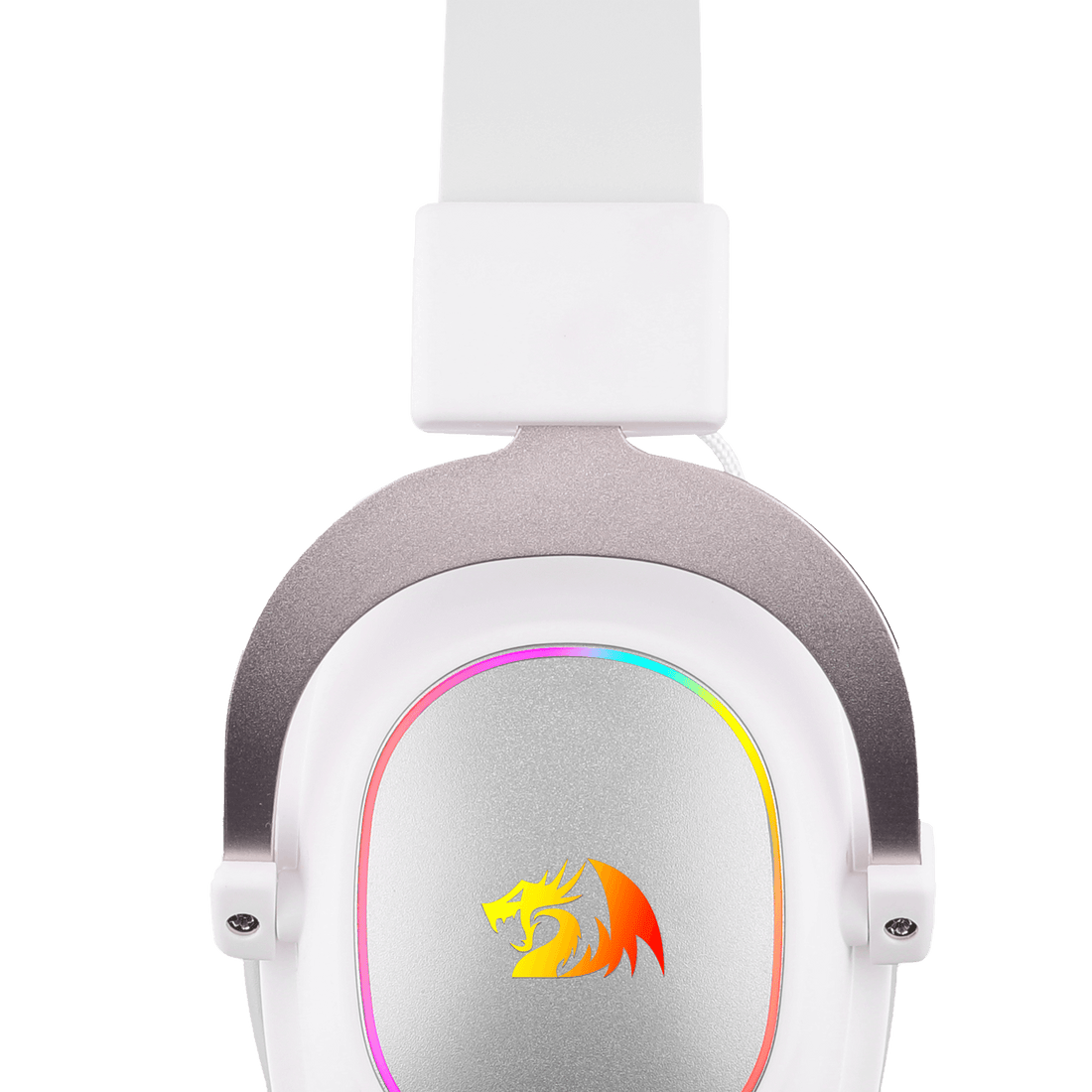 Alat Dengar Permainan Berwayar Redragon H510 Zeus-X RGB Putih - Bunyi Keliling 7.1 - Pemacu Audio 53MM dalam Pad Telinga Buih Memori dengan Penutup Fabrik Tahan Lama - Fon Kepala Pelbagai Platform - Dikuasakan USB untuk PC/PS4/NS