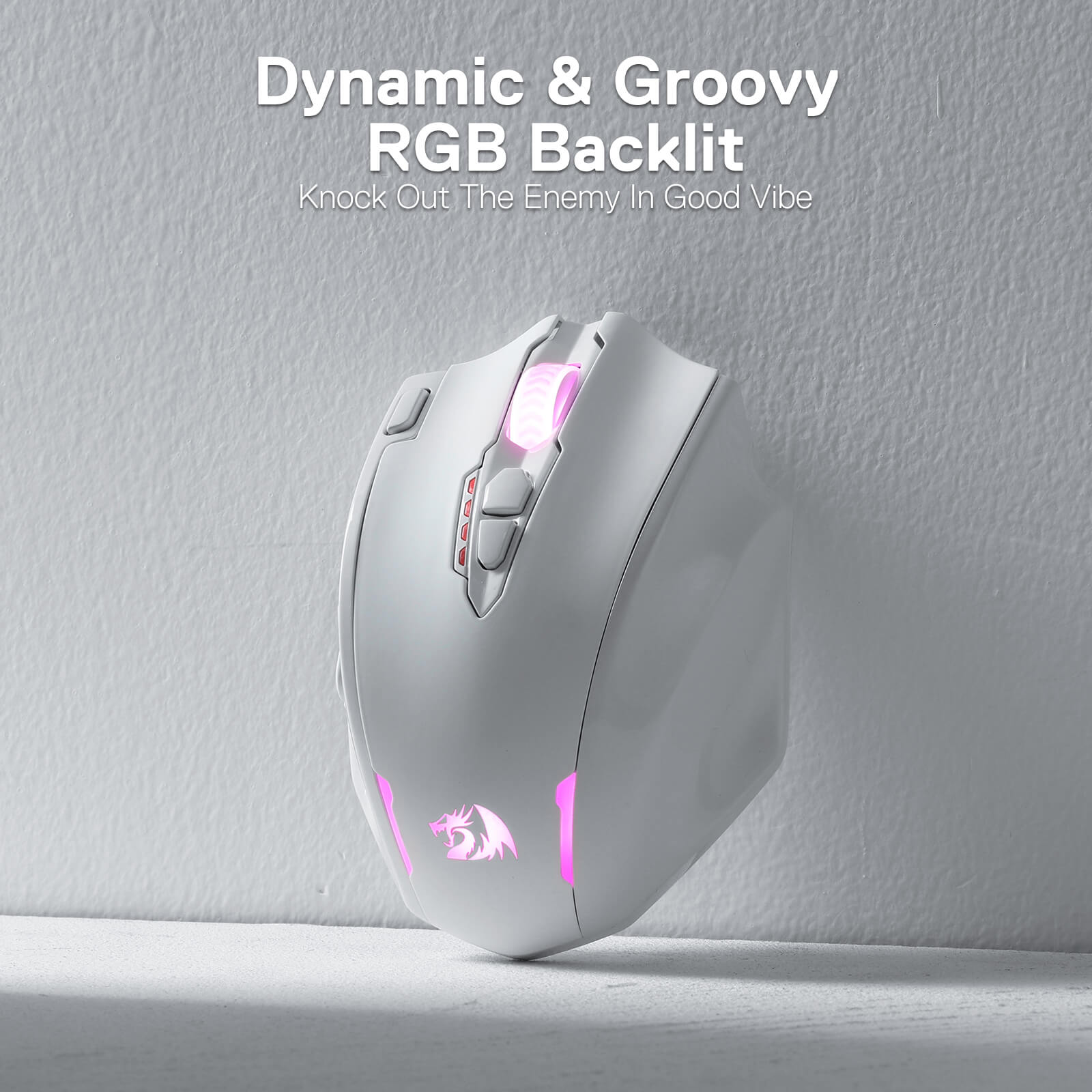 Redragon M913 Impact Elite Tetikus Gaming Tanpa Wayar, Tetikus Gamer RGB Berwayar/Tanpa Wayar 16000 DPI dengan 16 Butang Boleh Atur Cara