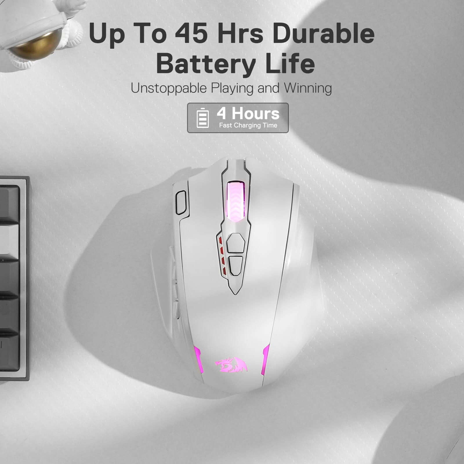 Redragon M913 Impact Elite Tetikus Gaming Tanpa Wayar, Tetikus Gamer RGB Berwayar/Tanpa Wayar 16000 DPI dengan 16 Butang Boleh Atur Cara