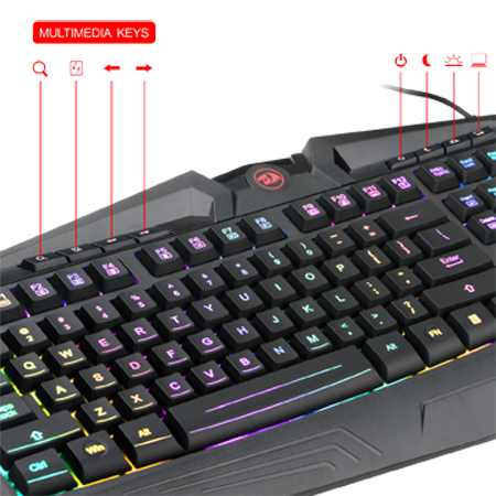 Papan Kekunci Permainan Redragon K503 RGB LED Berlampu Latar