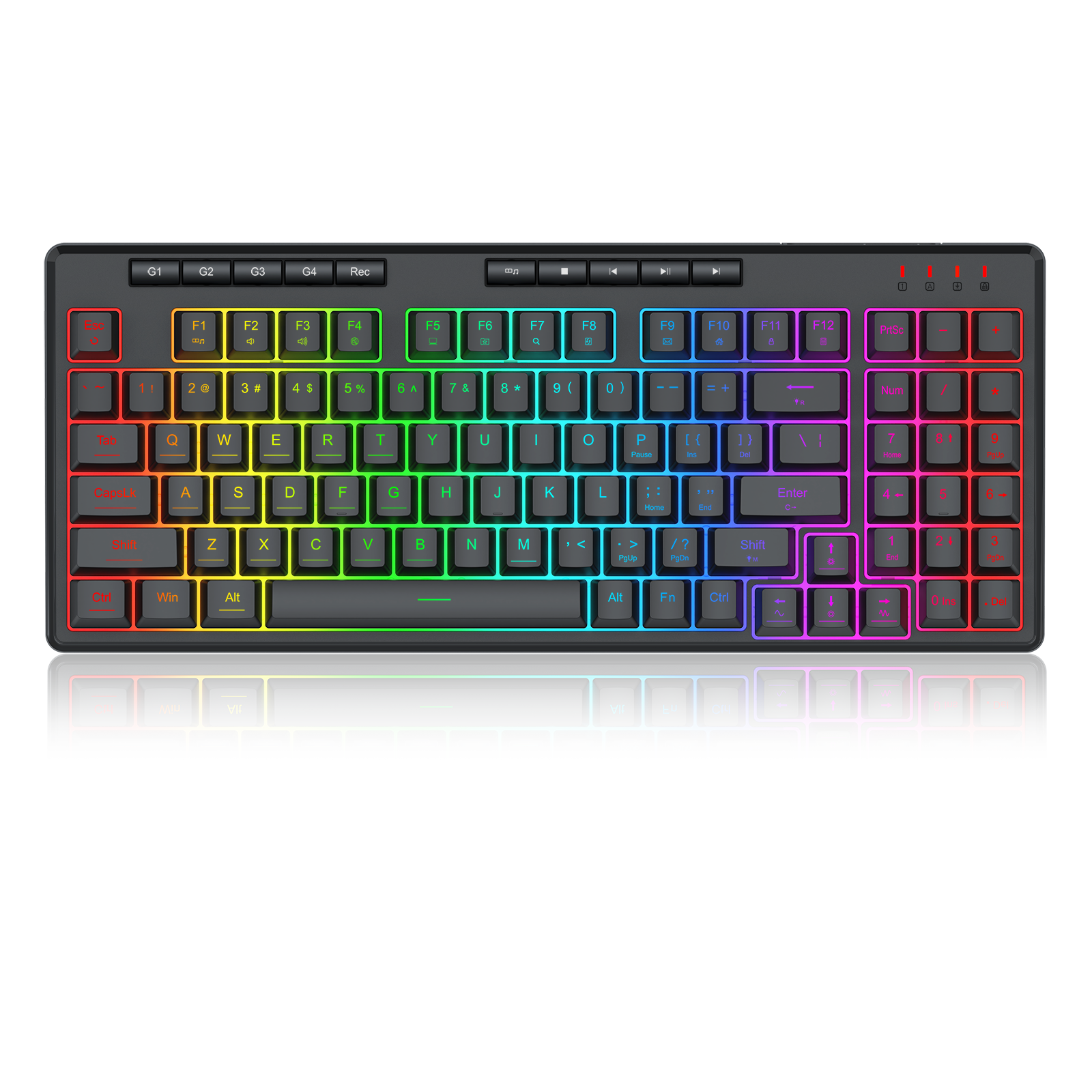 Papan kekunci Lampu Belakang RGB Permainan Berwayar Redragon SHIVA94 K517-RGB