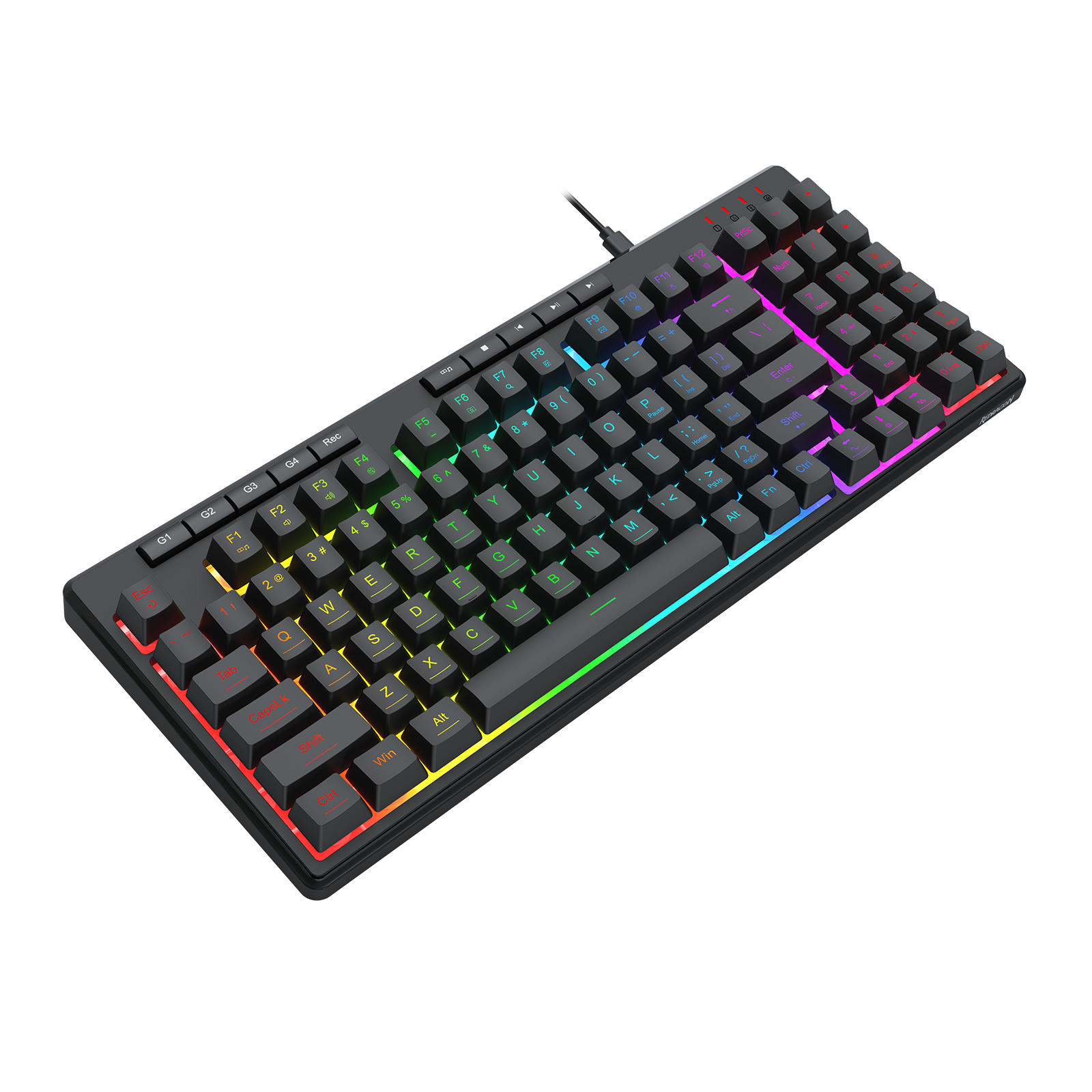 Papan kekunci Lampu Belakang RGB Permainan Berwayar Redragon SHIVA94 K517-RGB