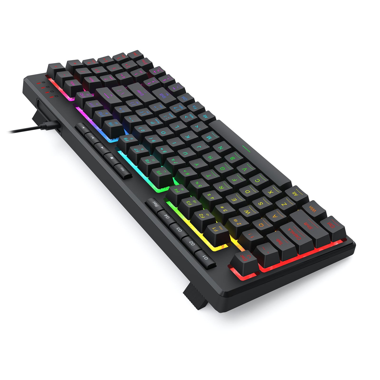 Papan kekunci Lampu Belakang RGB Permainan Berwayar Redragon SHIVA94 K517-RGB