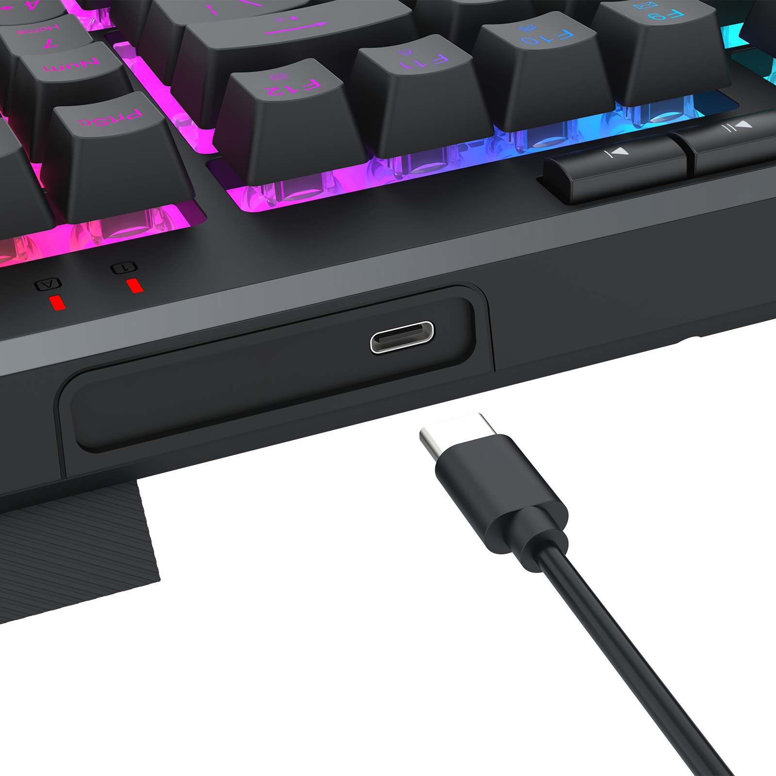 Papan kekunci Lampu Belakang RGB Permainan Berwayar Redragon SHIVA94 K517-RGB