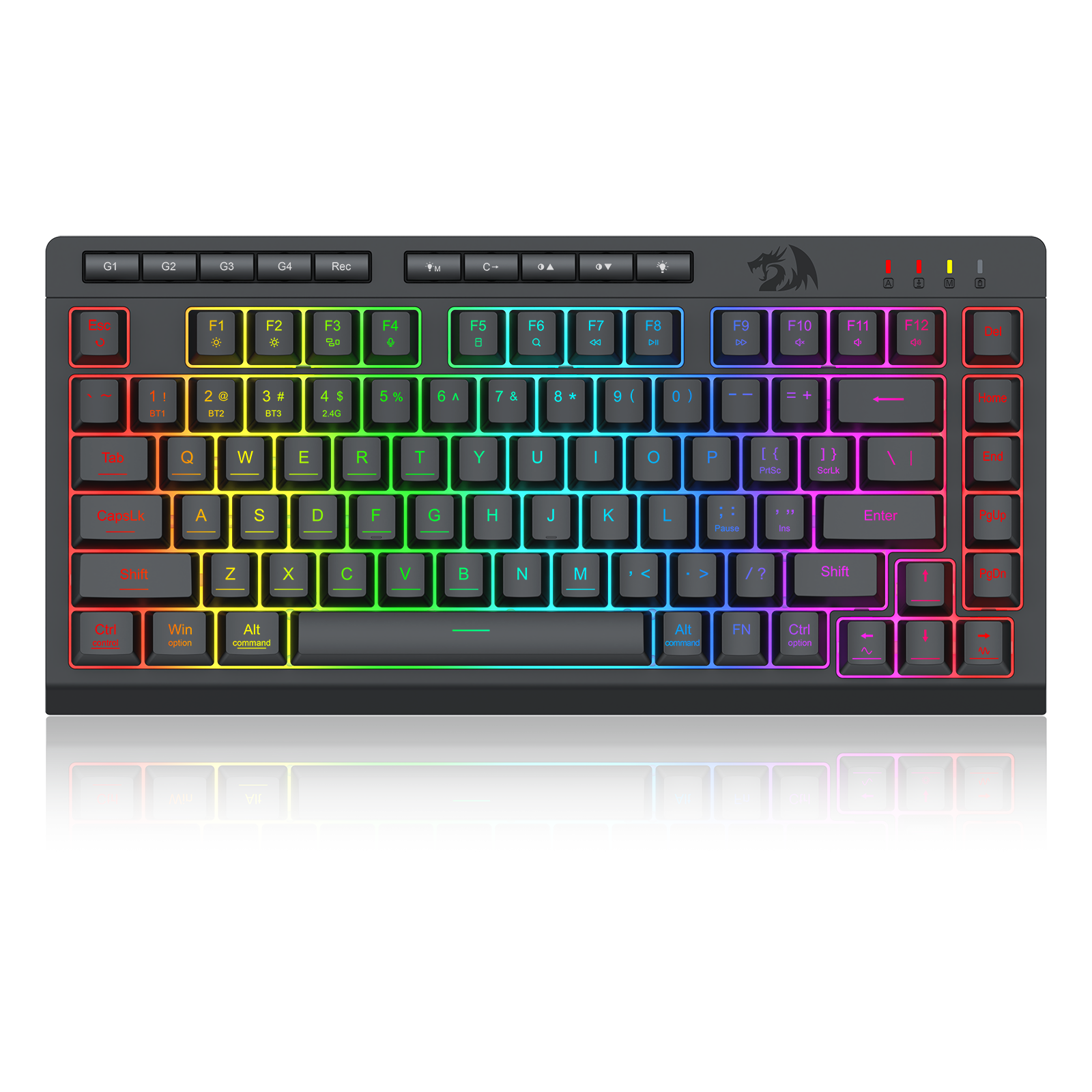 CRESCENT PRO K524RGB-PRO Papan Kekunci Permainan Membran 75% 3 Mod Sambungan
