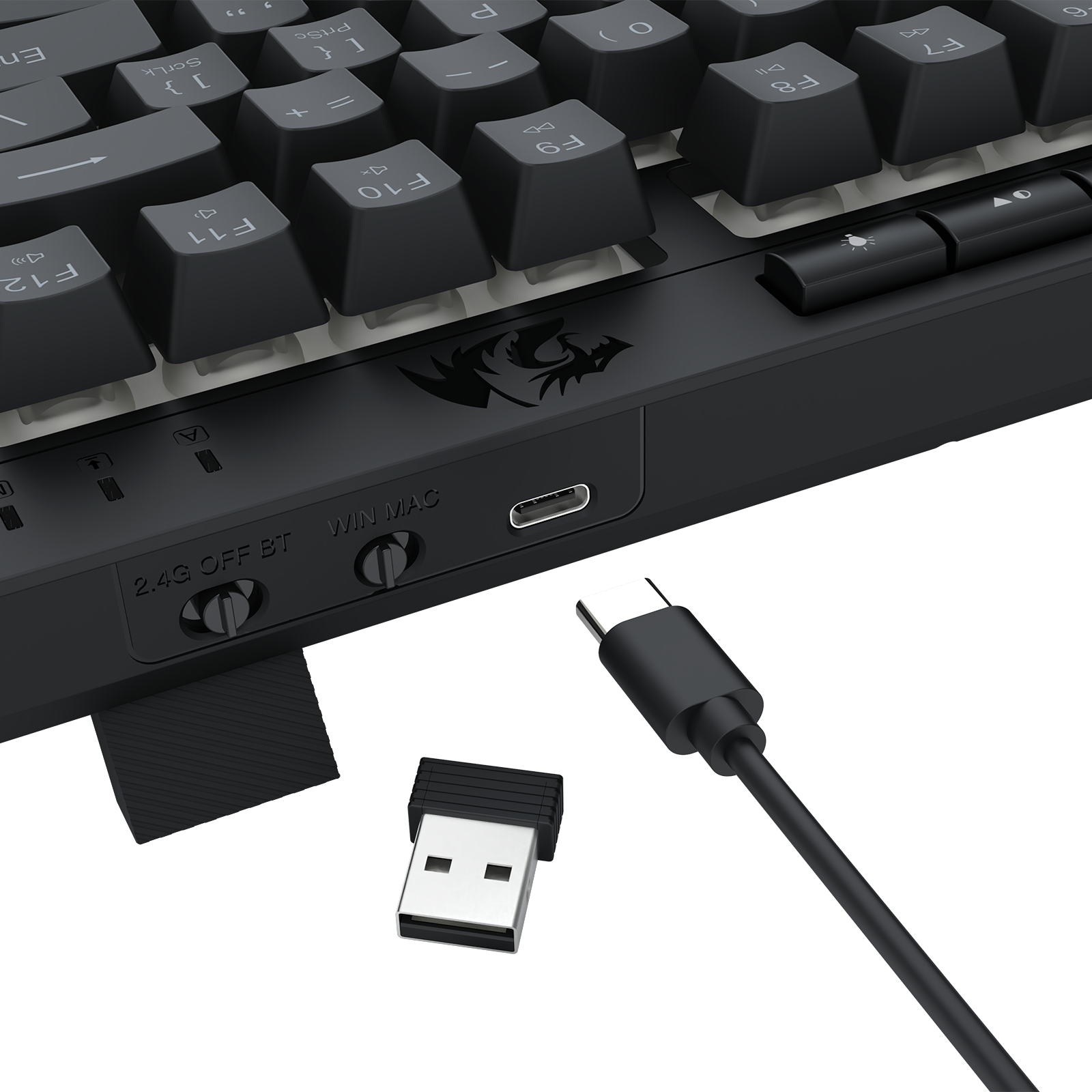 CRESCENT PRO K524RGB-PRO Papan Kekunci Permainan Membran 75% 3 Mod Sambungan