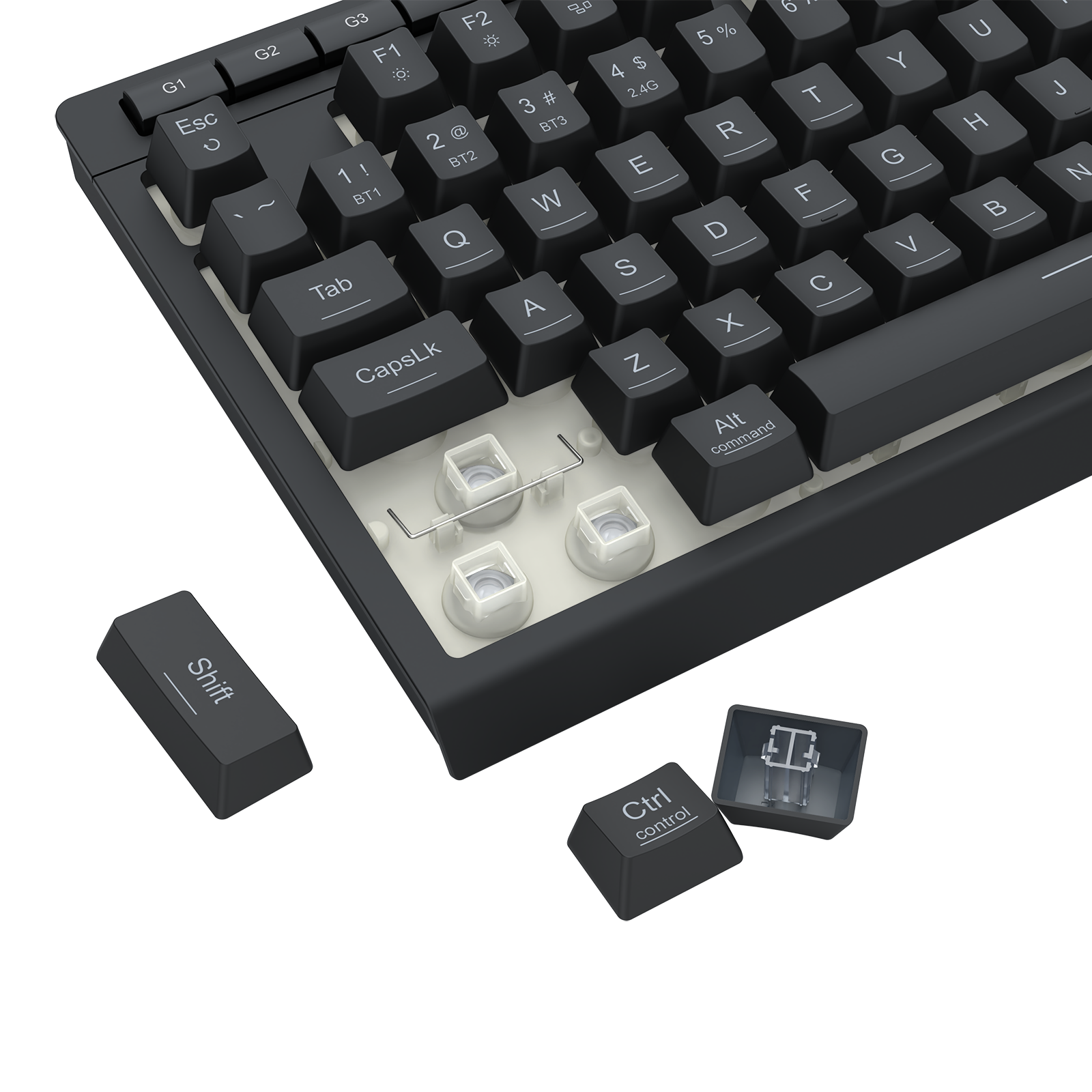 CRESCENT PRO K524RGB-PRO Papan Kekunci Permainan Membran 75% 3 Mod Sambungan