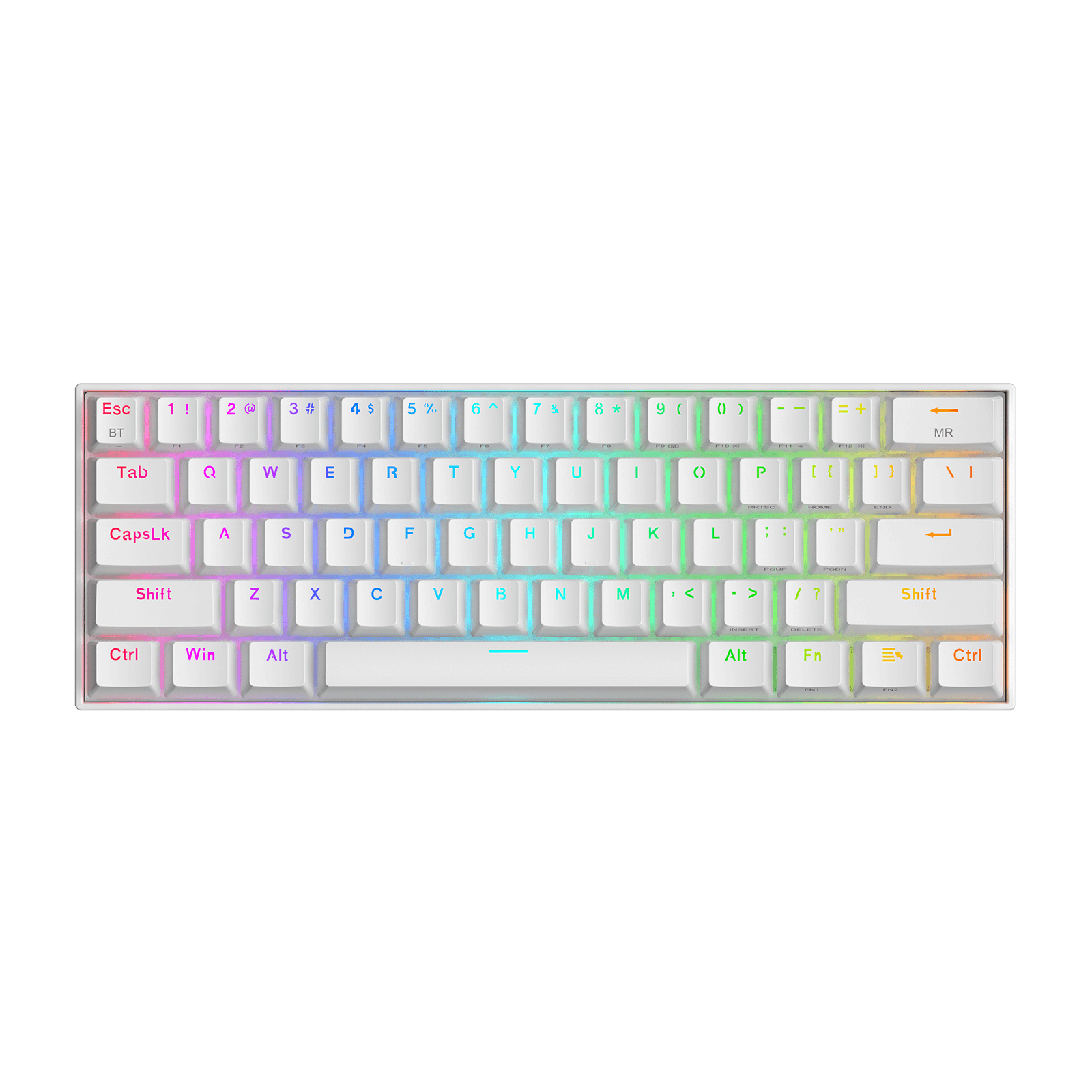 Papan Kekunci Mekanikal Tanpa Wayar RGB Padat 60% Redragon K530 PRO Draconic, Papan Kekunci Permainan Bluetooth 5.0 Reka Bentuk TKL 61 Kekunci