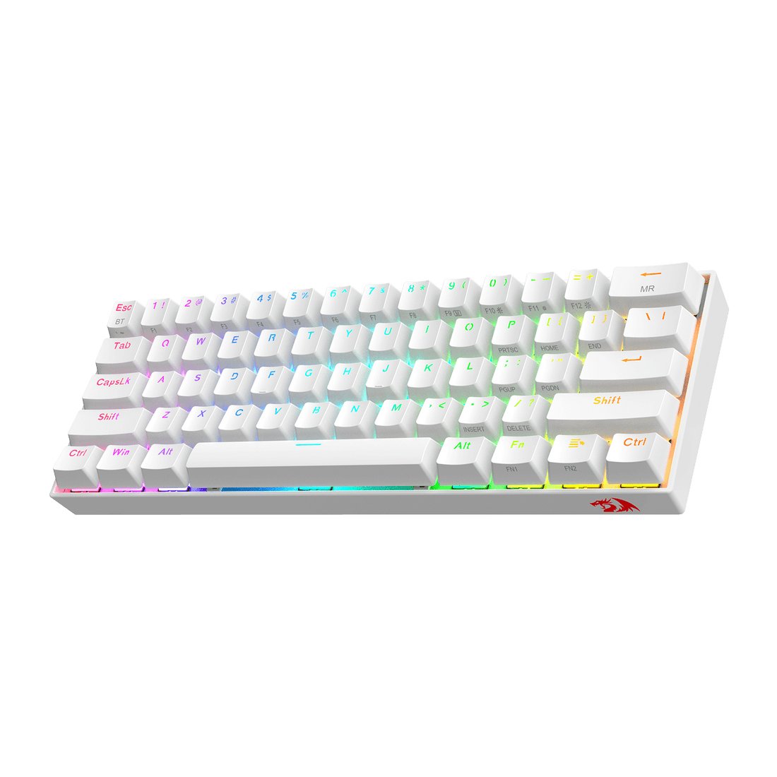 Papan Kekunci Mekanikal Tanpa Wayar RGB Padat 60% Redragon K530 PRO Draconic, Papan Kekunci Permainan Bluetooth 5.0 Reka Bentuk TKL 61 Kekunci