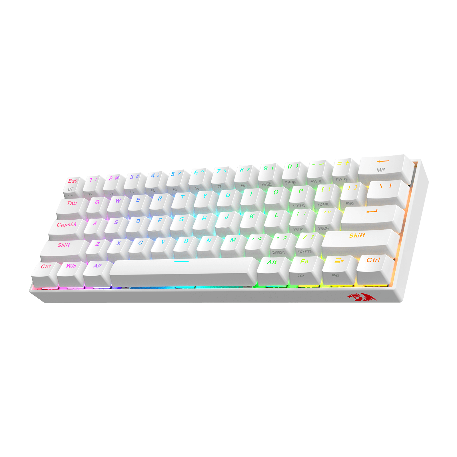 Papan Kekunci Mekanikal Tanpa Wayar RGB Padat 60% Redragon K530 PRO Draconic, Papan Kekunci Permainan Bluetooth 5.0 Reka Bentuk TKL 61 Kekunci