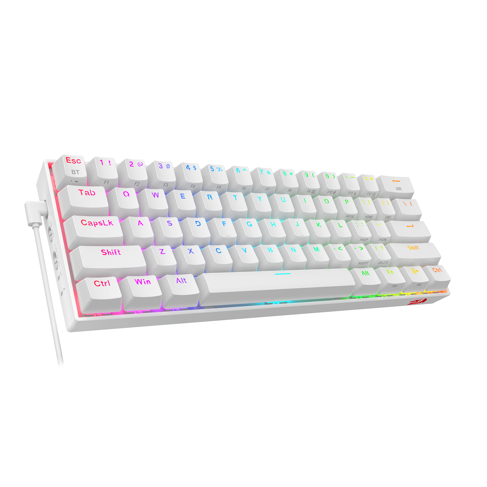 Papan Kekunci Mekanikal Tanpa Wayar RGB Padat 60% Redragon K530 PRO Draconic, Papan Kekunci Permainan Bluetooth 5.0 Reka Bentuk TKL 61 Kekunci