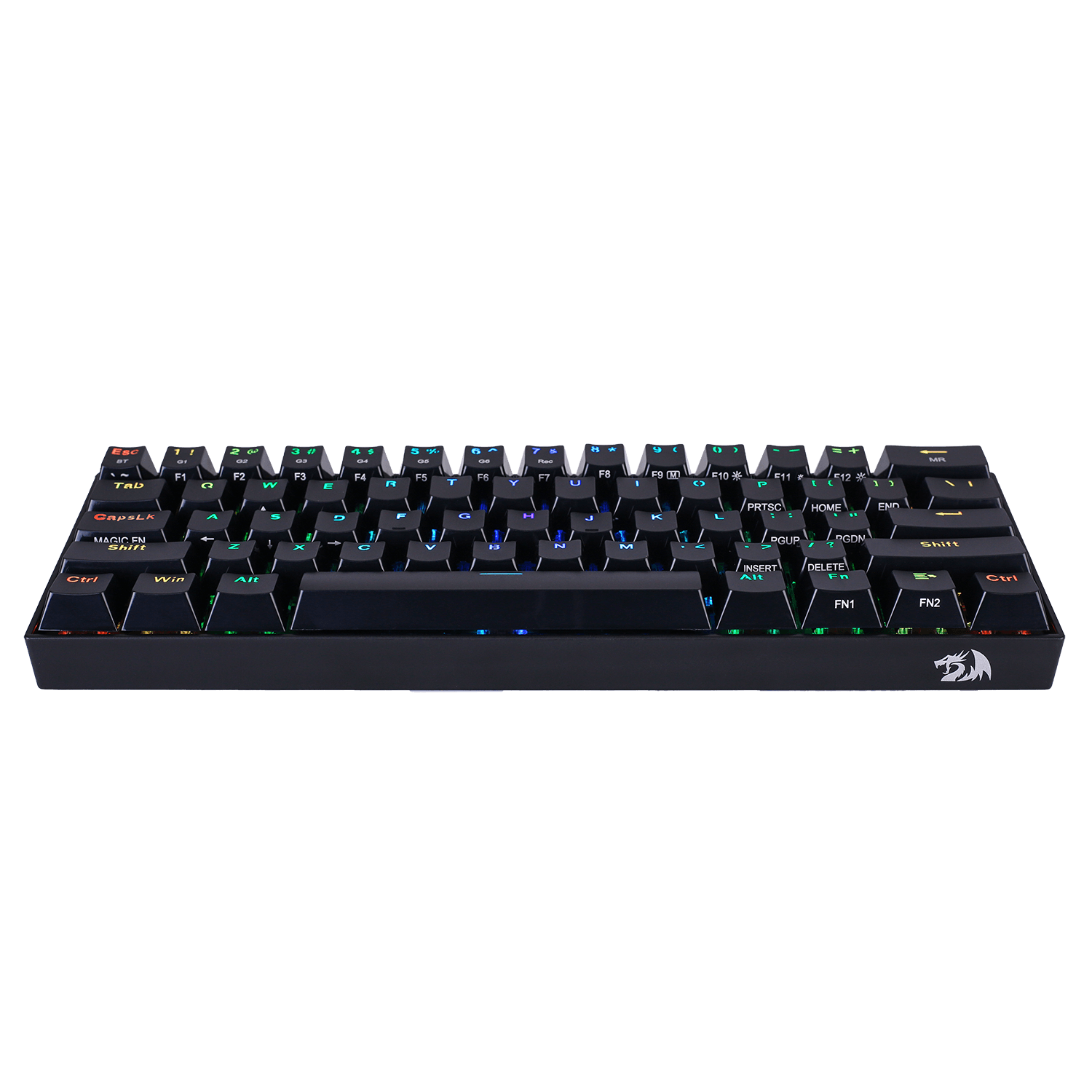 Papan Kekunci Mekanikal Tanpa Wayar RGB Kompak 60% Redragon K530 PRO Draconic, Papan Kekunci Permainan Bluetooth 5.0 Reka Bentuk Tanpa NumPad 61 Kekunci dan Lampu RGB 16.8 Juta untuk PC, Tablet, Telefon Bimbit