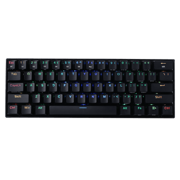 Papan Kekunci Mekanikal Tanpa Wayar RGB Kompak 60% Redragon K530 PRO Draconic, Papan Kekunci Permainan Bluetooth 5.0 Reka Bentuk Tanpa NumPad 61 Kekunci dan Lampu RGB 16.8 Juta untuk PC, Tablet, Telefon Bimbit