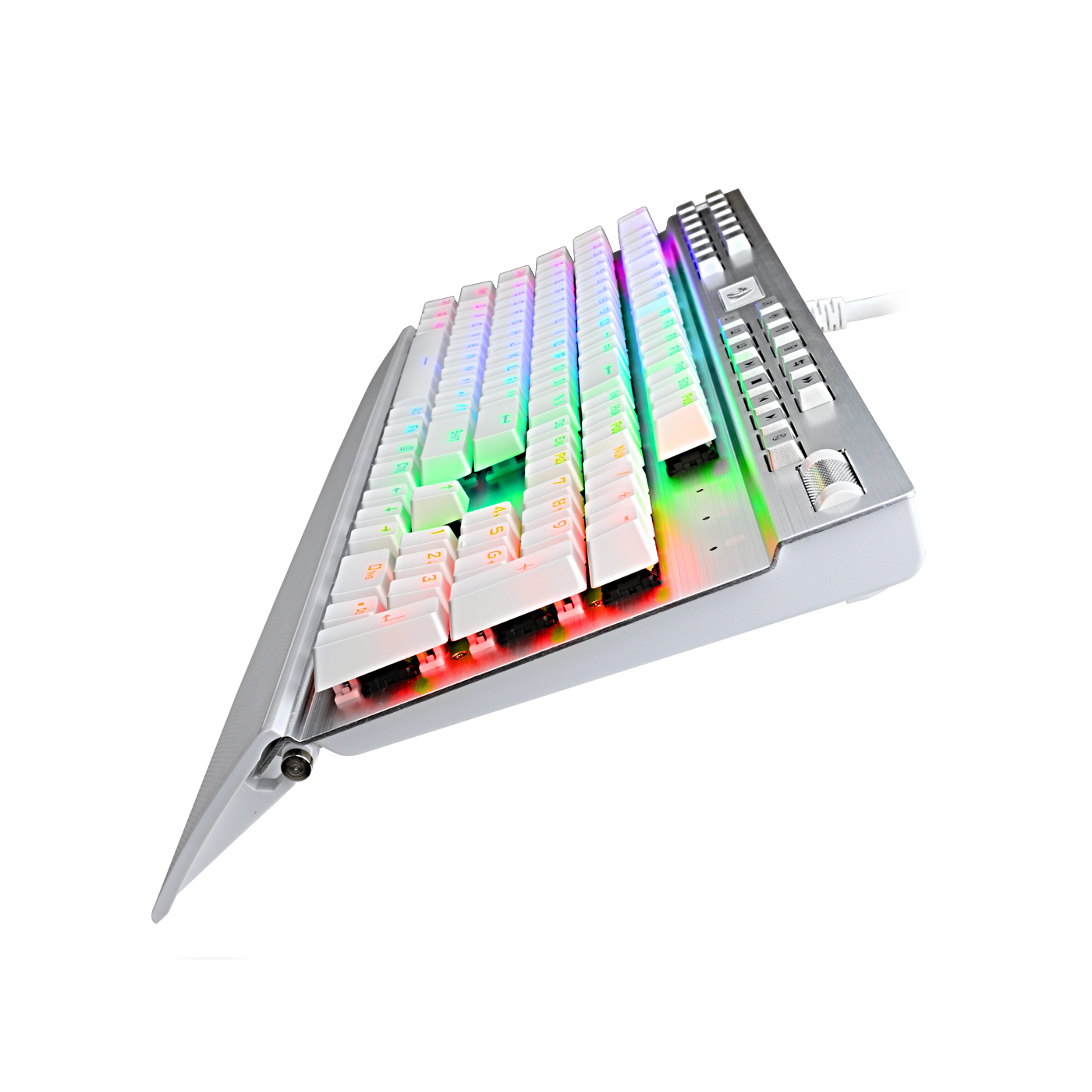 Papan Kekunci Mekanikal Putih Bercahaya Belakang LED RGB 131 Kekunci Redragon K550W RGB Yama