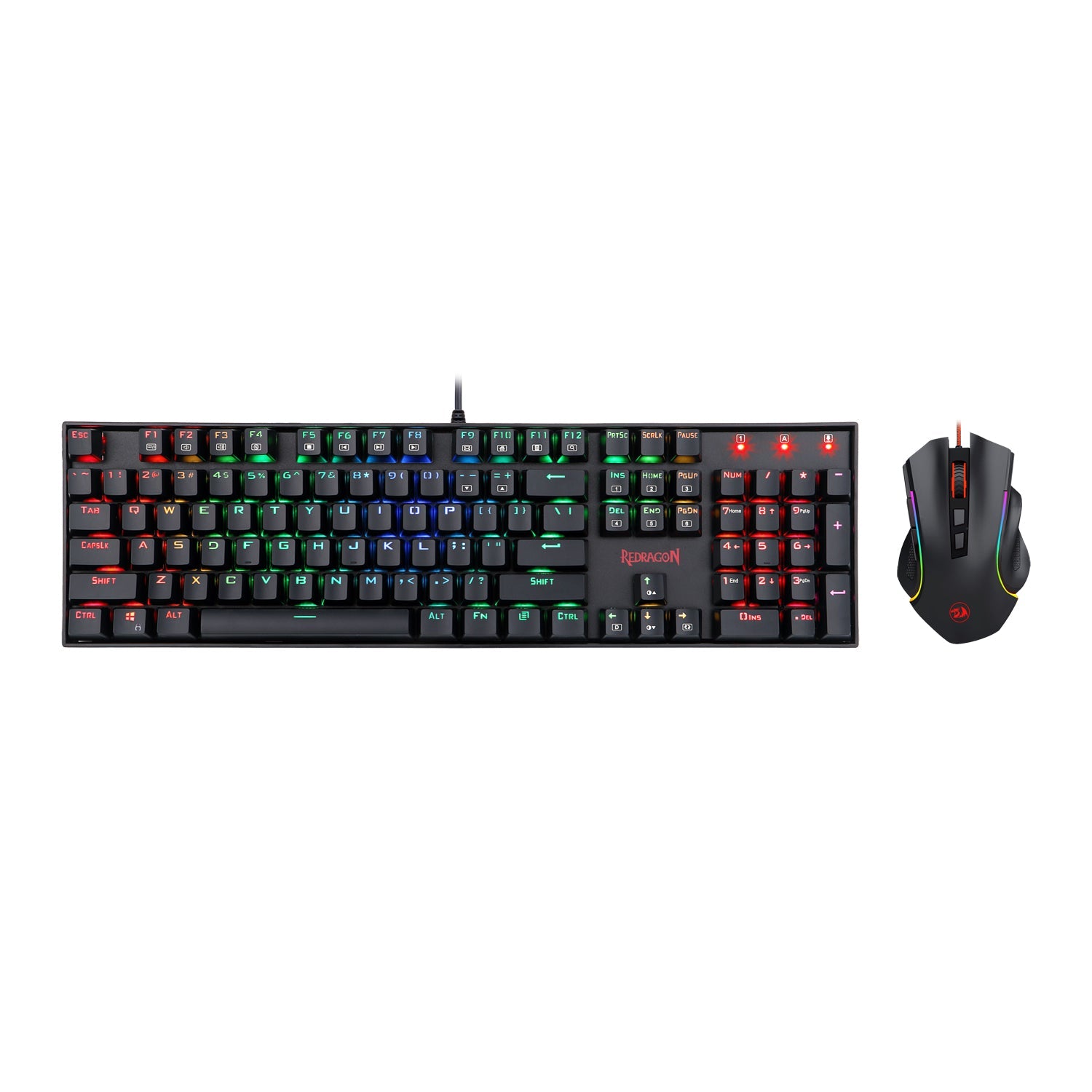 Papan Kekunci Permainan Mekanikal Redragon K551RGB-BA & Kombo Tetikus Permainan M607
