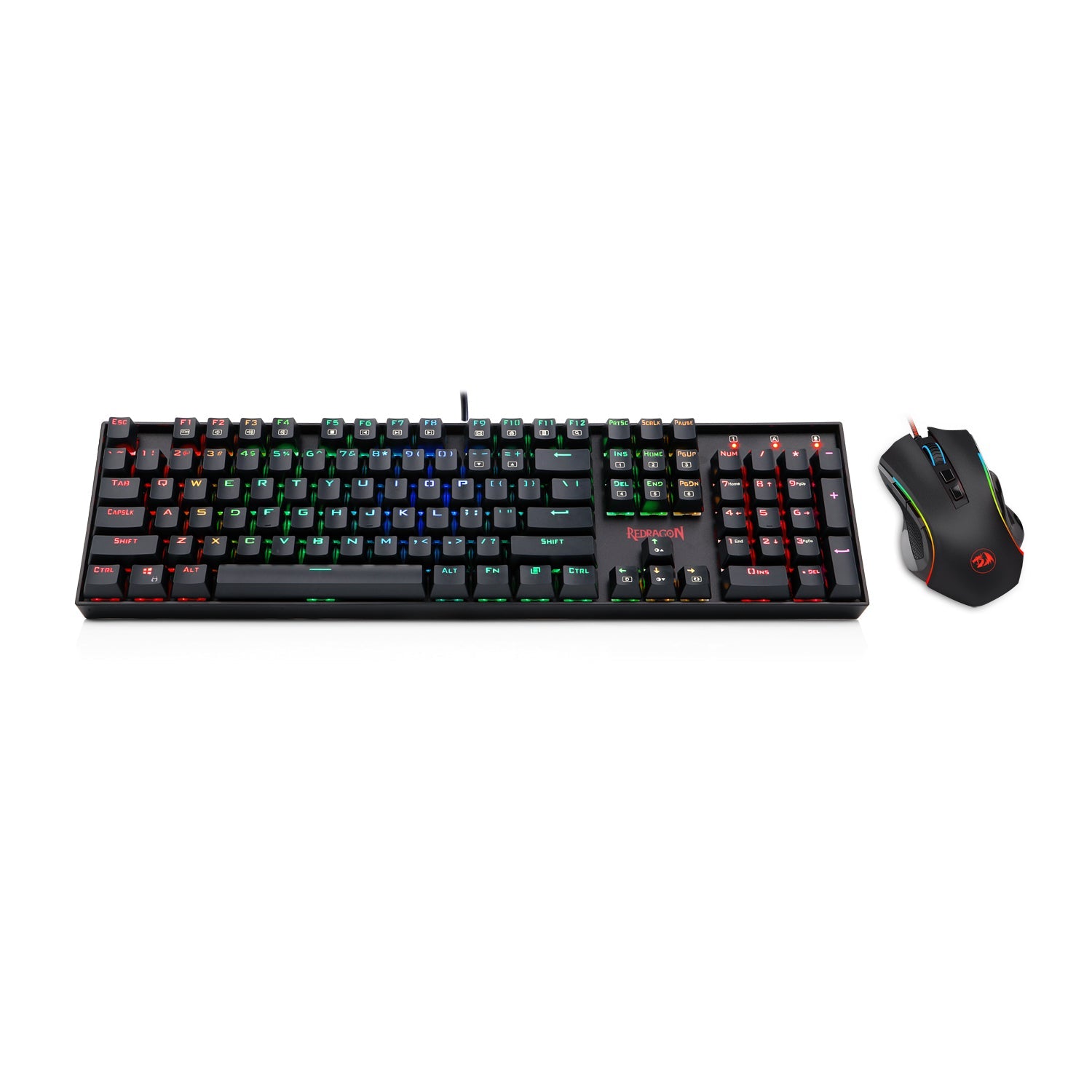 Papan Kekunci Permainan Mekanikal Redragon K551RGB-BA & Kombo Tetikus Permainan M607
