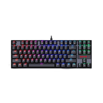 Redragon K552 KUMARA Papan Kekunci Mekanikal Beriluminasi Komputer Lampu Latar RGB LED 87 Kekunci dengan Suis Biru untuk Permainan PC Reka Bentuk ABS-Logam Kompak