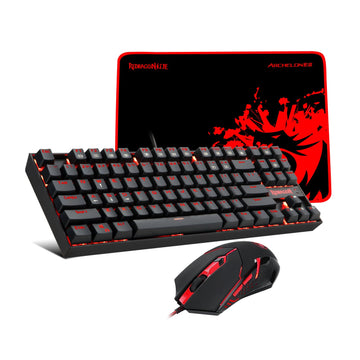 Kombo Berwayar Redragon K552-BA papan kekunci mekanikal berwayar+tetikus permainan berwayar
