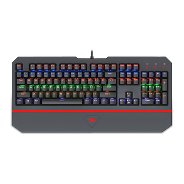 Redragon® K558 ANALA Papan Kekunci Permainan Mekanikal Pelangi QWERTY dengan Lampu Latar, Kekunci Boleh Tukar, 104 Kekunci dengan Kabel USB untuk Komputer Riba PC
