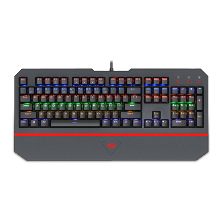 Redragon® K558 ANALA Papan Kekunci Permainan Mekanikal Pelangi QWERTY dengan Lampu Latar, Kekunci Boleh Tukar, 104 Kekunci dengan Kabel USB untuk Komputer Riba PC
