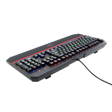Redragon® K558 ANALA Papan Kekunci Permainan Mekanikal Pelangi QWERTY dengan Lampu Latar, Kekunci Boleh Tukar, 104 Kekunci dengan Kabel USB untuk Komputer Riba PC
