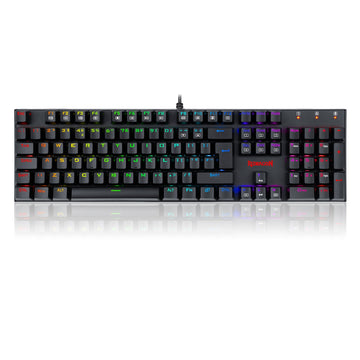 Papan Kekunci Permainan Mekanikal Lampu Latar LED RGB Redragon K565 RUDRA dengan 104 Kekunci Profesional-Suis Merah Linear
