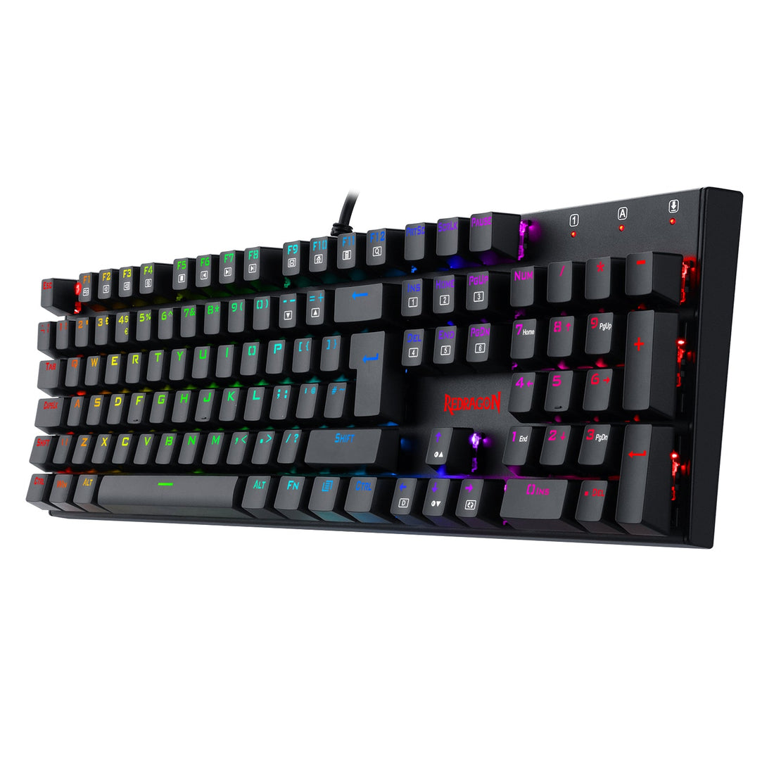 Papan Kekunci Permainan Mekanikal Lampu Latar LED RGB Redragon K565 RUDRA dengan 104 Kekunci Profesional-Suis Merah Linear