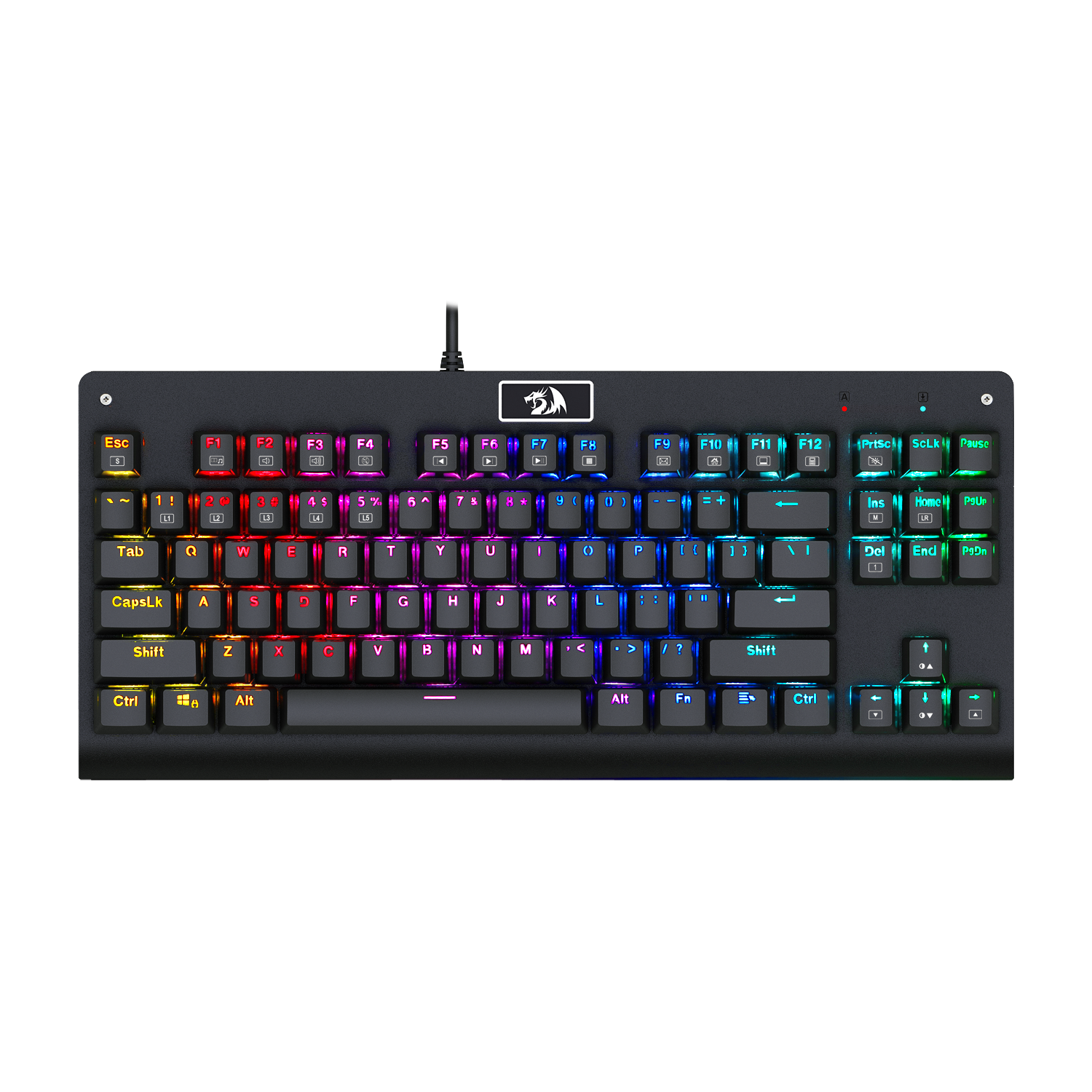 Papan Kekunci Permainan Mekanikal REDRAGON K568 RGB DARK AVENGER 87 Kekunci