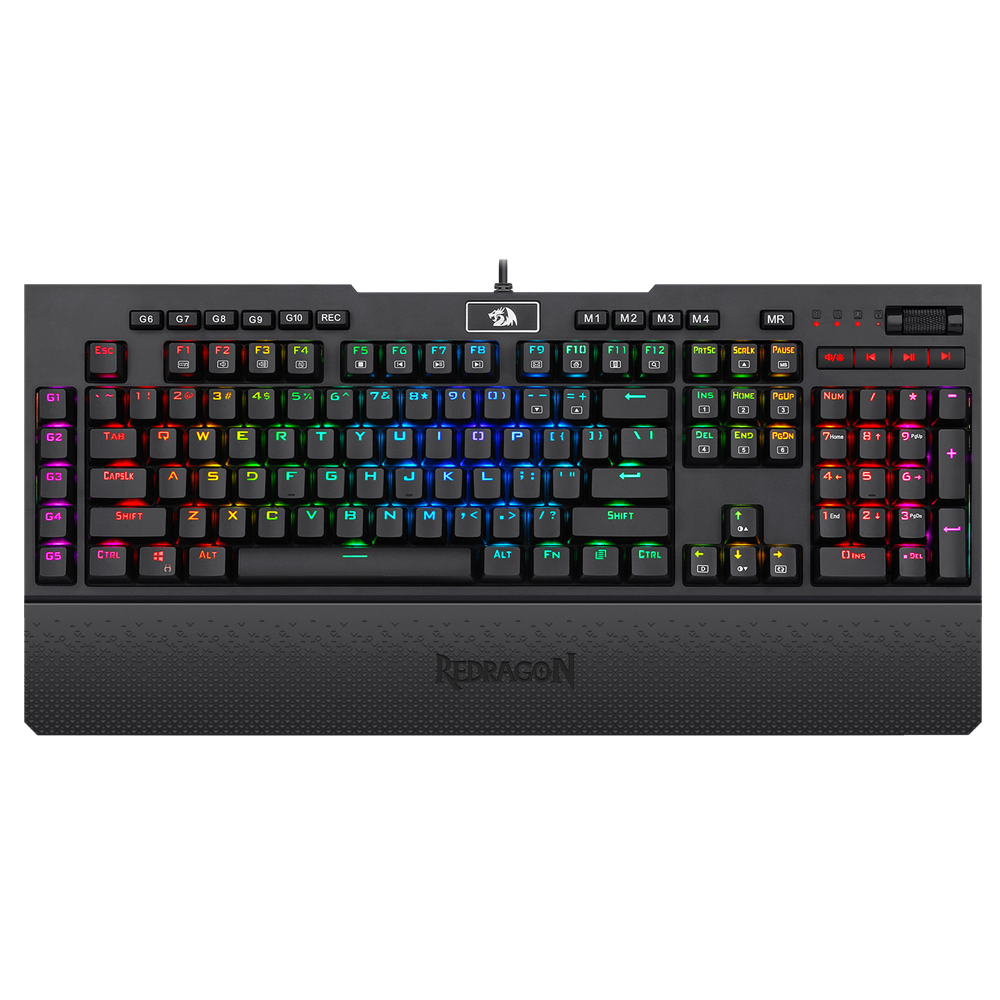 Papan Kekunci Mekanikal Redragon K586-PRO BRAHMA, Suis Biru Optik Pantas & Taktil Kelajuan Cahaya