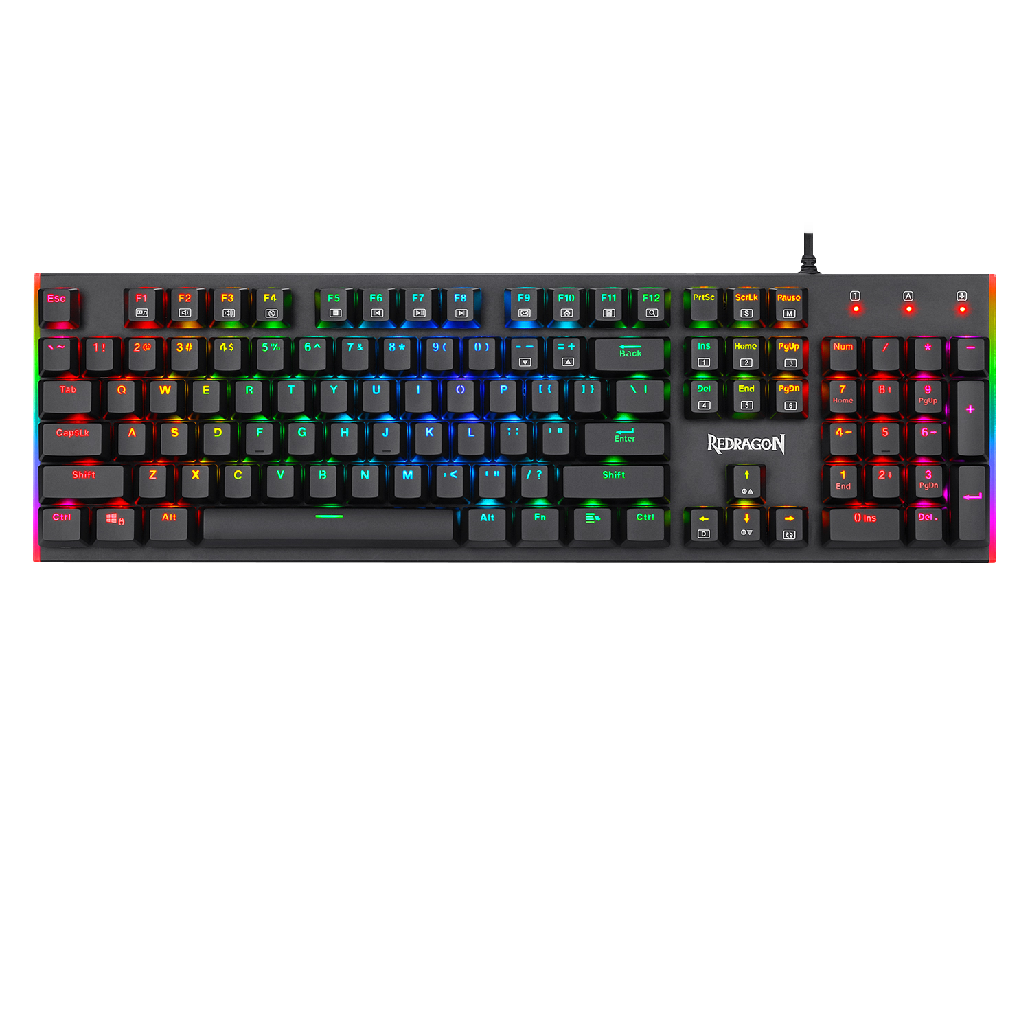 Papan Kekunci Permainan Mekanikal Berwayar Profil Rendah Lampu Latar RGB Redragon K591 Parvati, Sangat Nipis & Ringan, Anti-Ghosting 104 Kekunci, Suis Merah Senyap & Linear