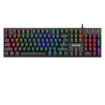 Papan Kekunci Permainan Mekanikal Berwayar Profil Rendah Lampu Latar RGB Redragon K591 Parvati, Sangat Nipis & Ringan, Anti-Ghosting 104 Kekunci, Suis Merah Senyap & Linear
