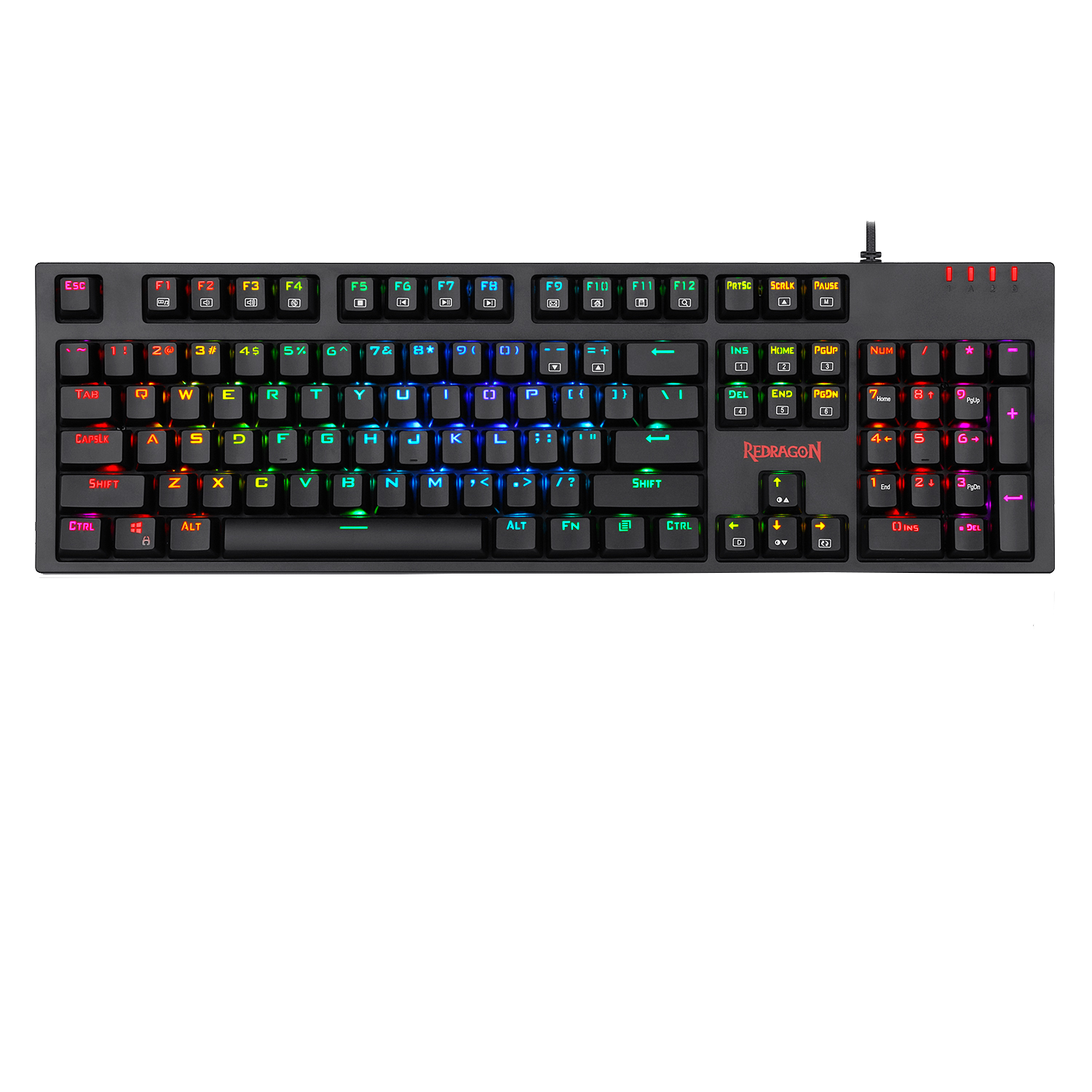 Papan Kekunci Berwayar RGB Permainan Mekanikal Redragon K592-PRO dengan Suis Biru V-Optik Ultra-Pantas
