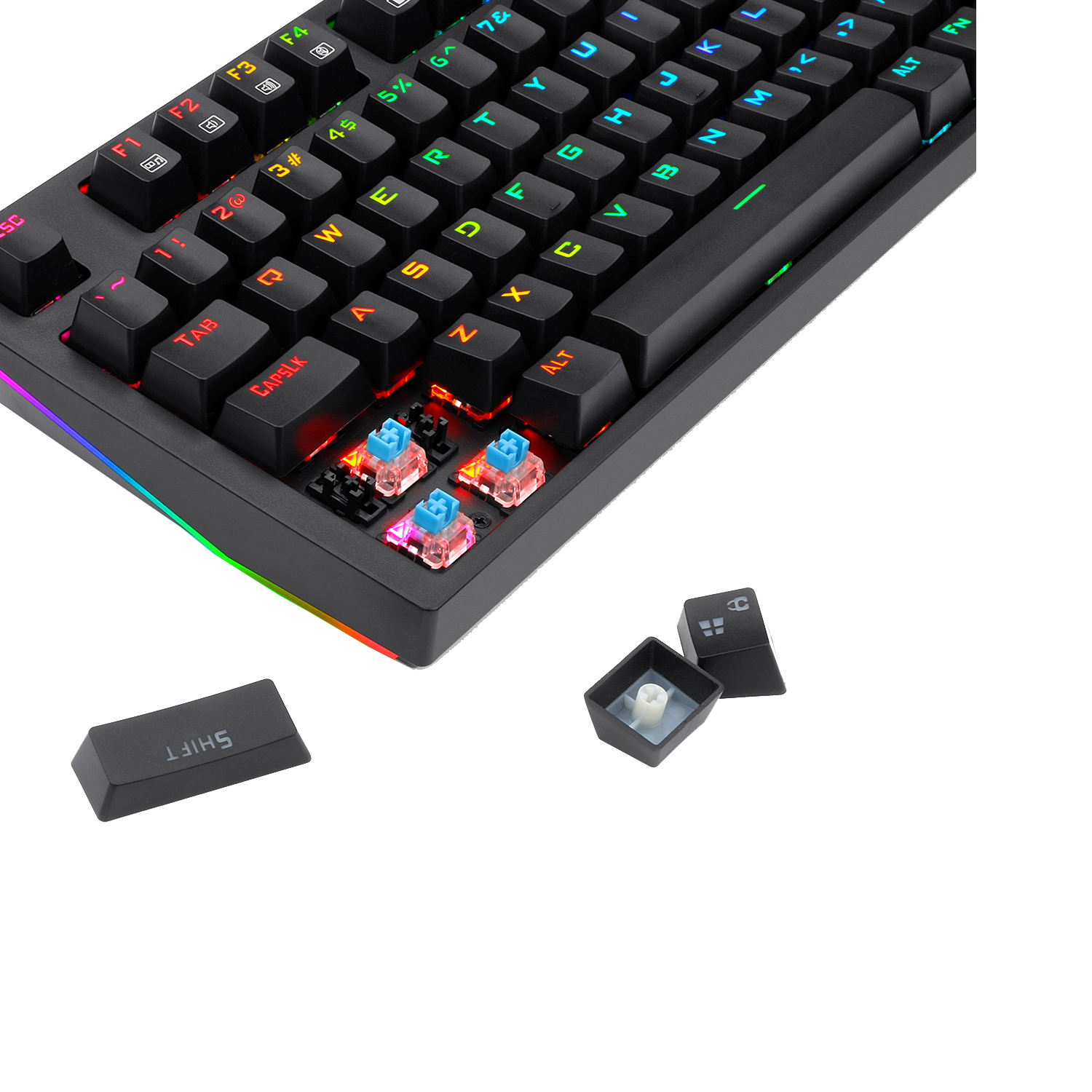 Papan Kekunci Berwayar RGB Permainan Mekanikal Redragon K592-PRO dengan Suis Biru V-Optik Ultra-Pantas