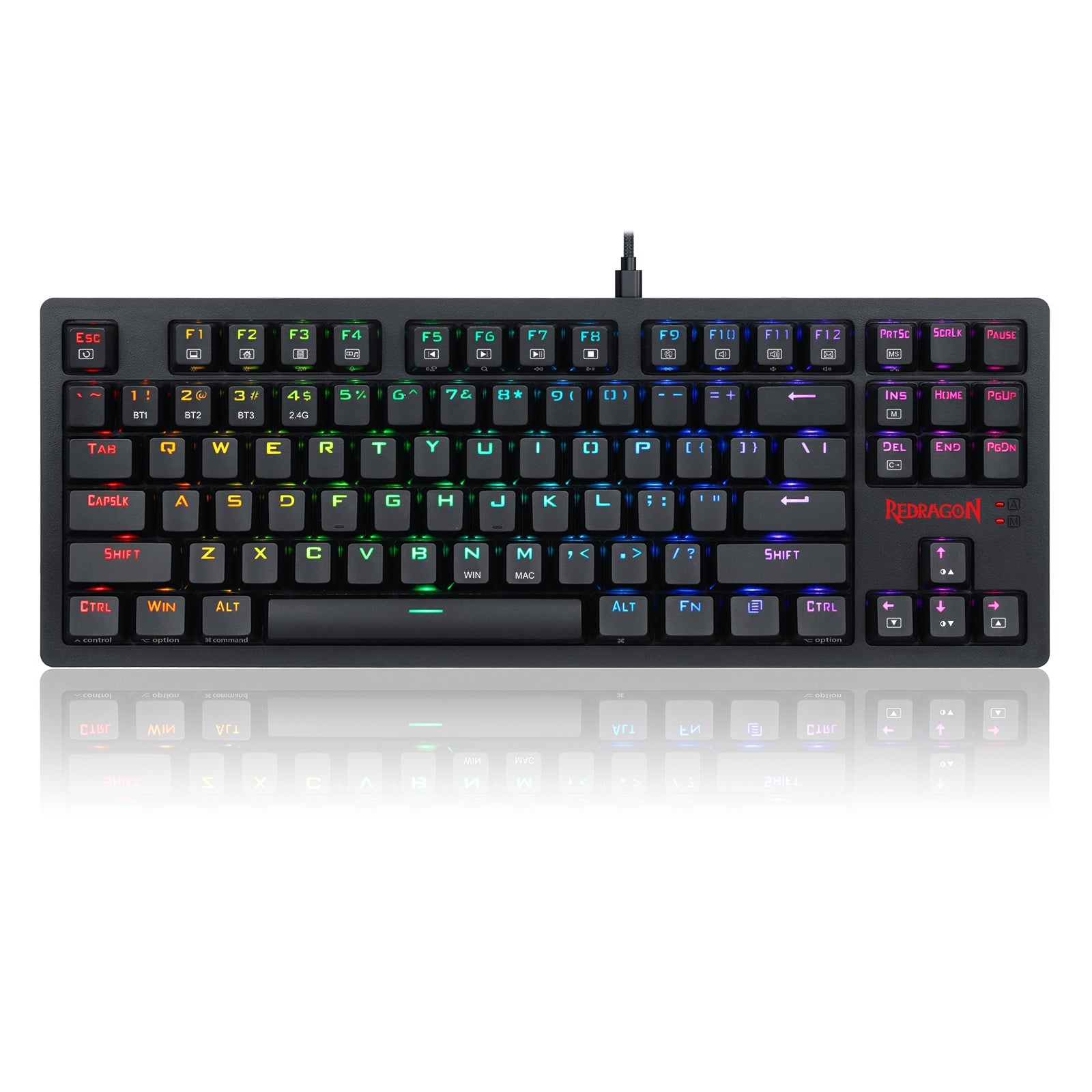 Papan Kekunci Permainan Mekanikal Lampu Latar LED RGB Redragon K598P-KBS-M Menyokong peranti PC, komputer riba, telefon pintar dan tablet.