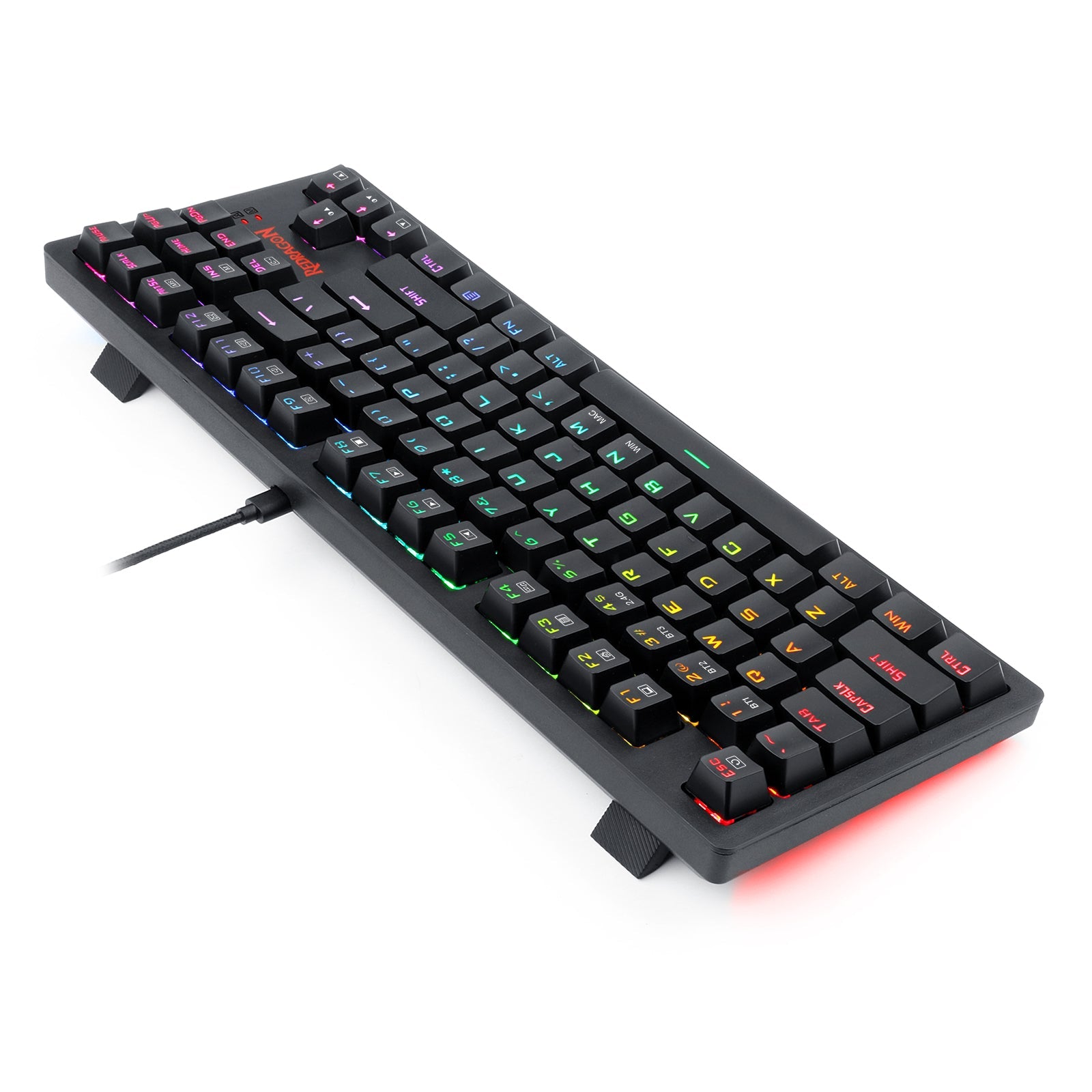 Papan Kekunci Permainan Mekanikal Lampu Latar LED RGB Redragon K598P-KBS-M Menyokong peranti PC, komputer riba, telefon pintar dan tablet.