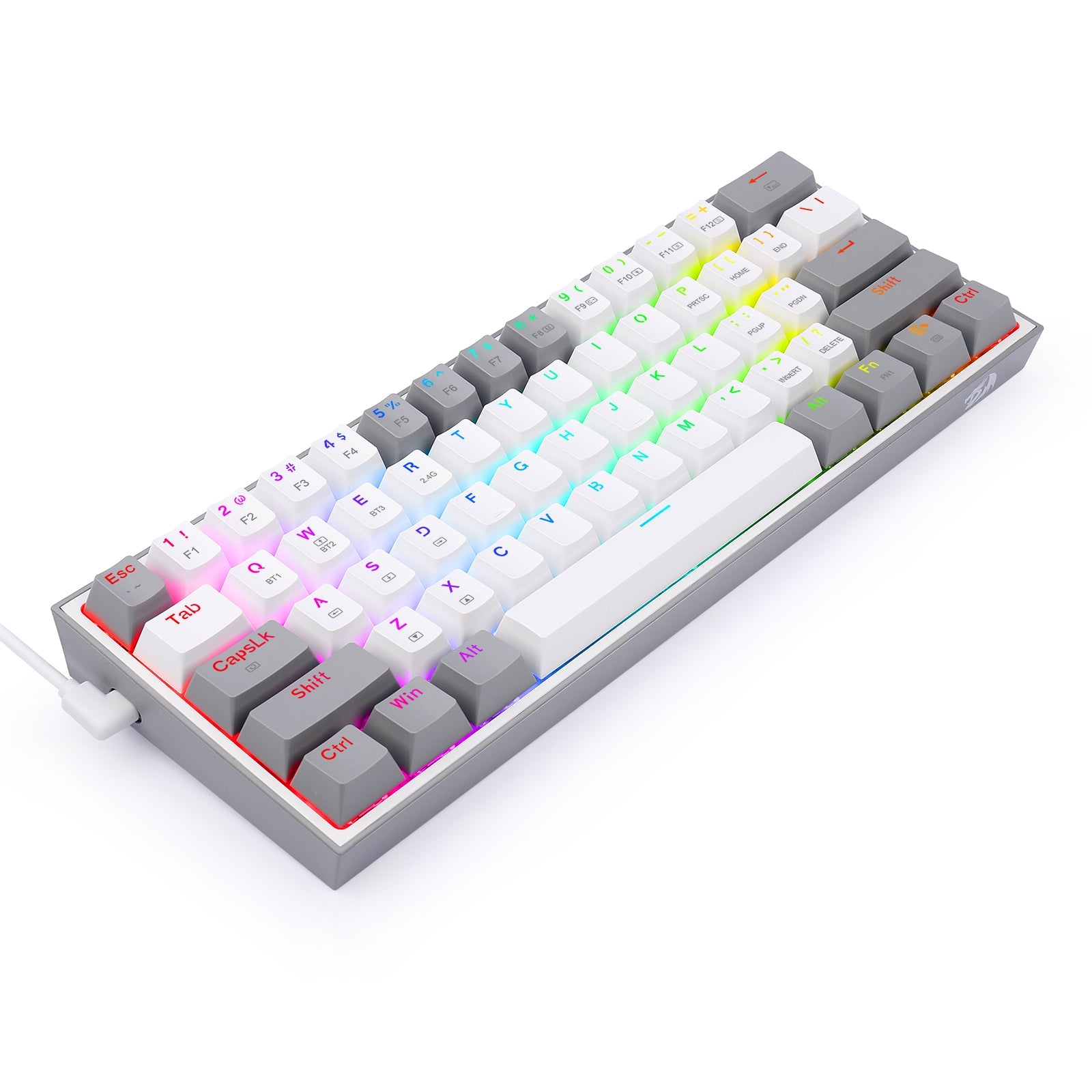 Papan Kekunci Mekanikal 61 Kekunci Fizz Pro K616-RGB-WG 2.4G/Bluetooth/Berwayar